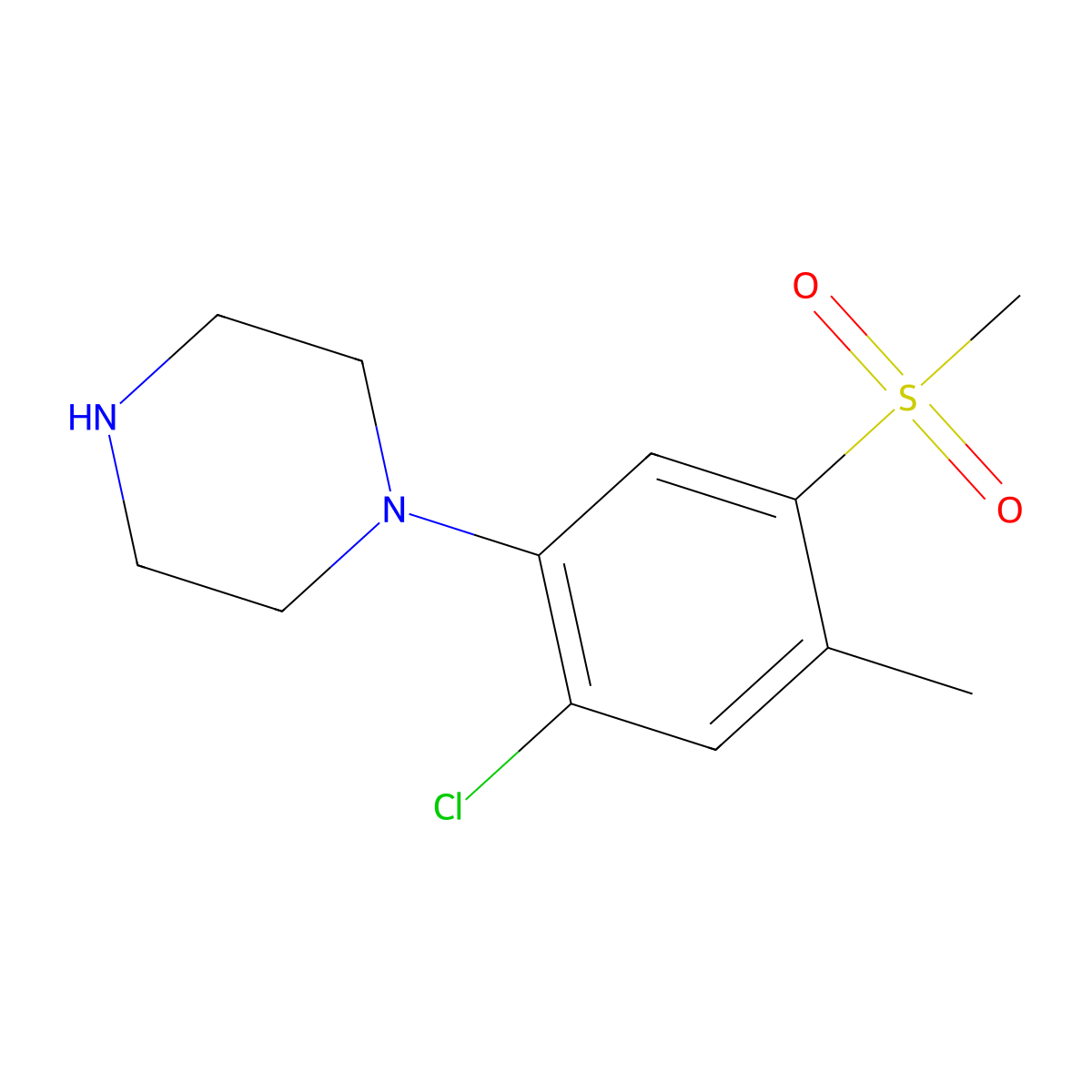 1-[2-Chloro-4-methyl-5-(methylsulfonyl)phenyl]piperazine molecular structure, CAS 849035-65-0