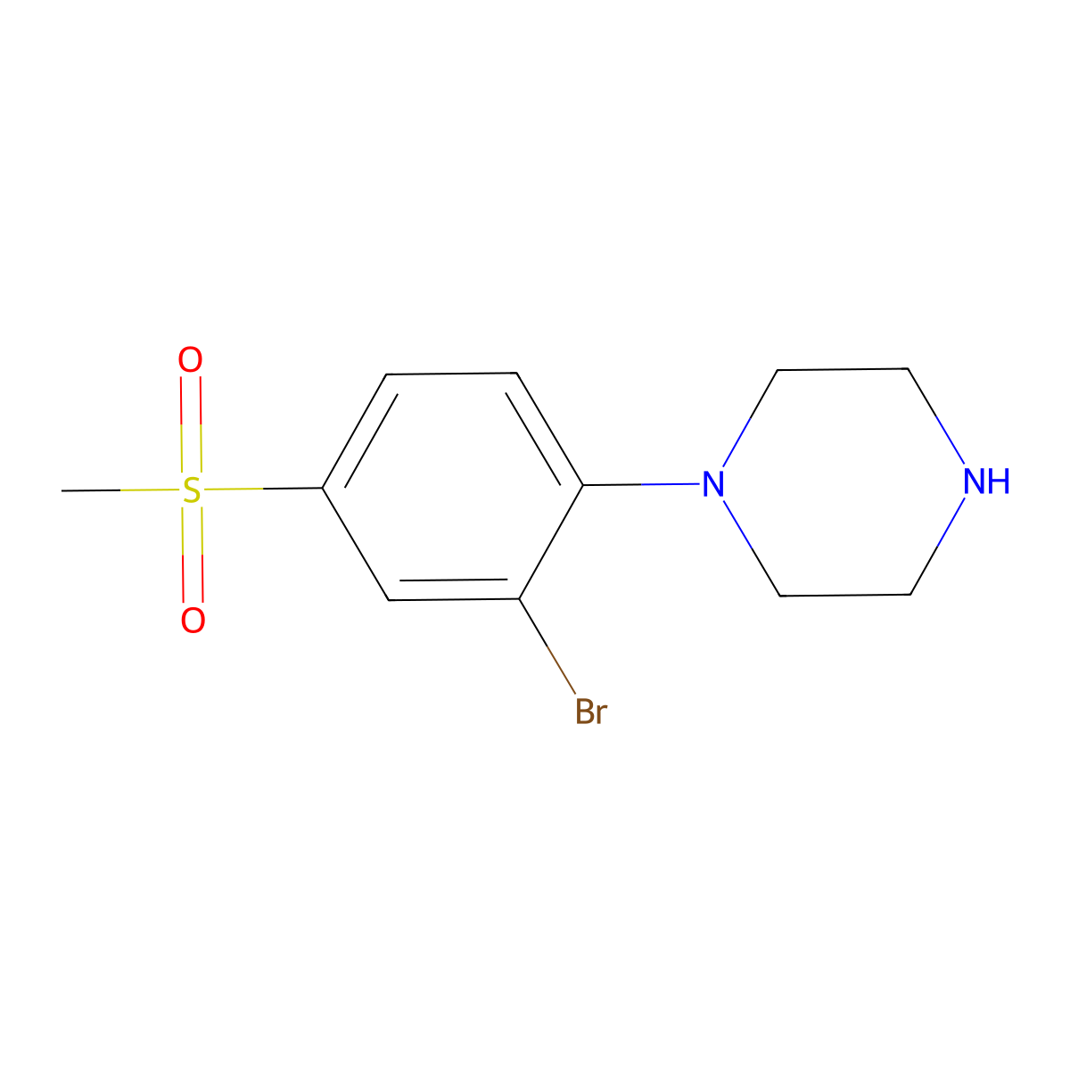 1-[2-Bromo-4-(methylsulfonyl)phenyl]piperazine molecular structure, CAS 849035-69-4
