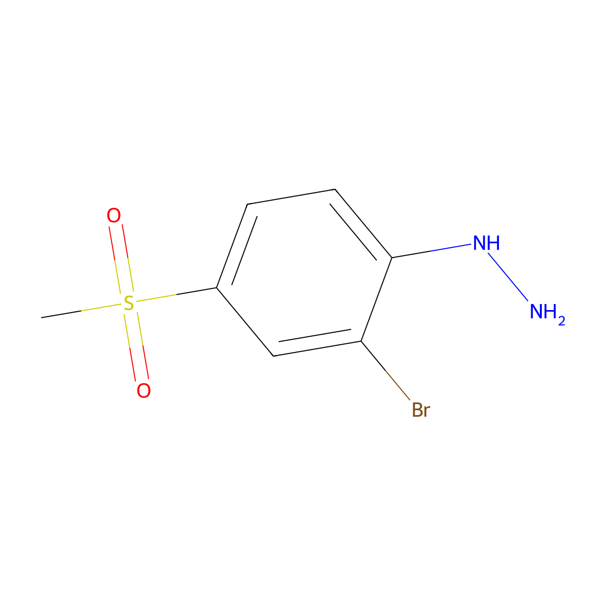 (2-Bromo-4-(methylsulfonyl)phenyl)hydrazine molecular structure, CAS 849035-73-0