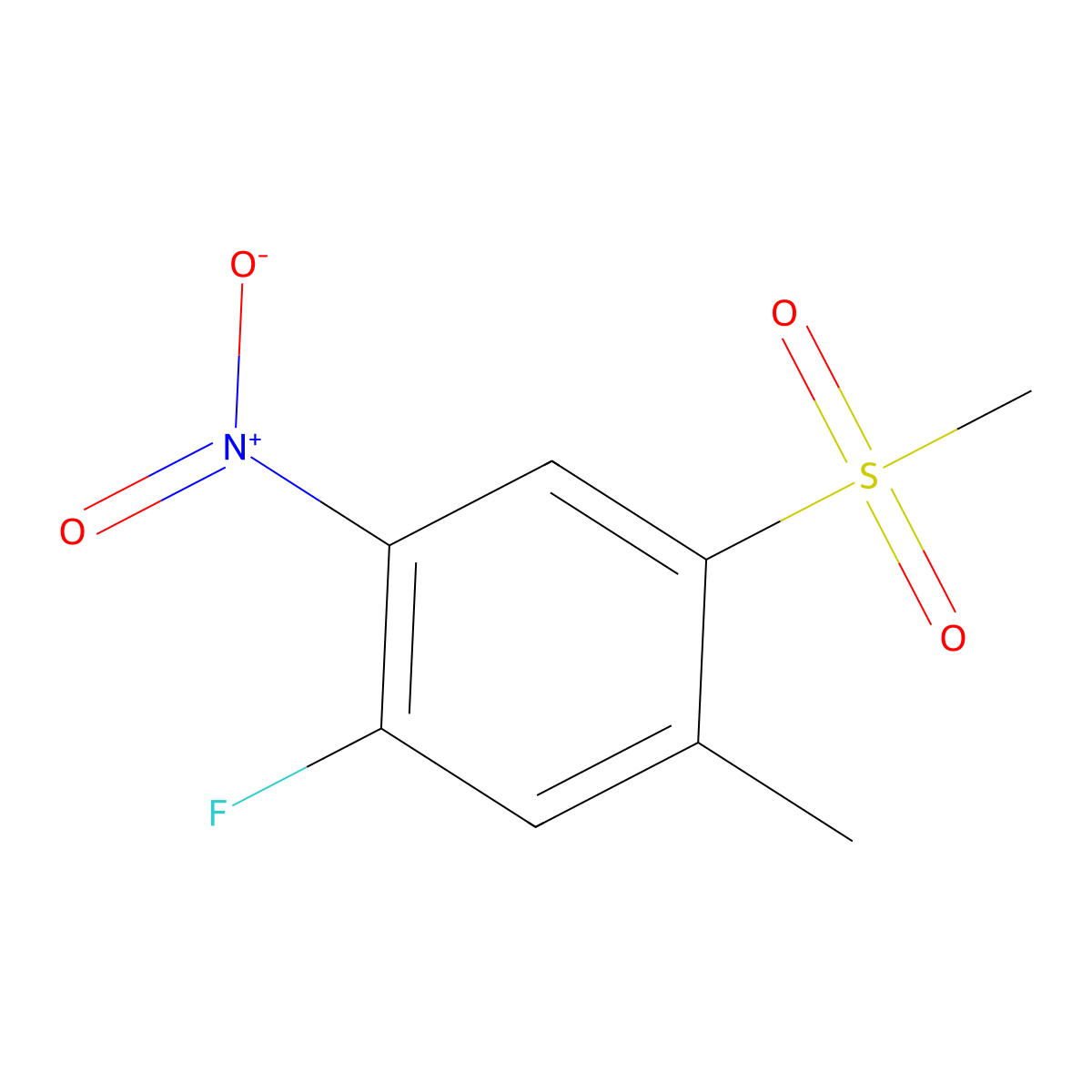 1-Fluoro-5-methyl-4-(methylsulfonyl)-2-nitrobenzene molecular structure, CAS 849035-74-1