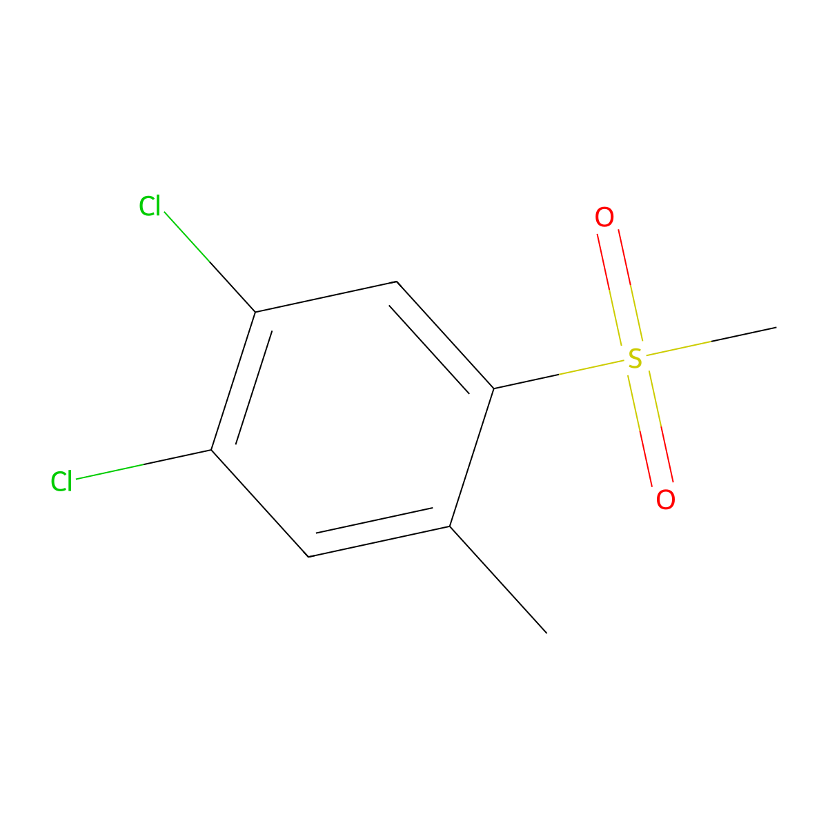 1,2-Dichloro-4-methyl-5-(methylsulfonyl)benzene molecular structure, CAS 849035-75-2