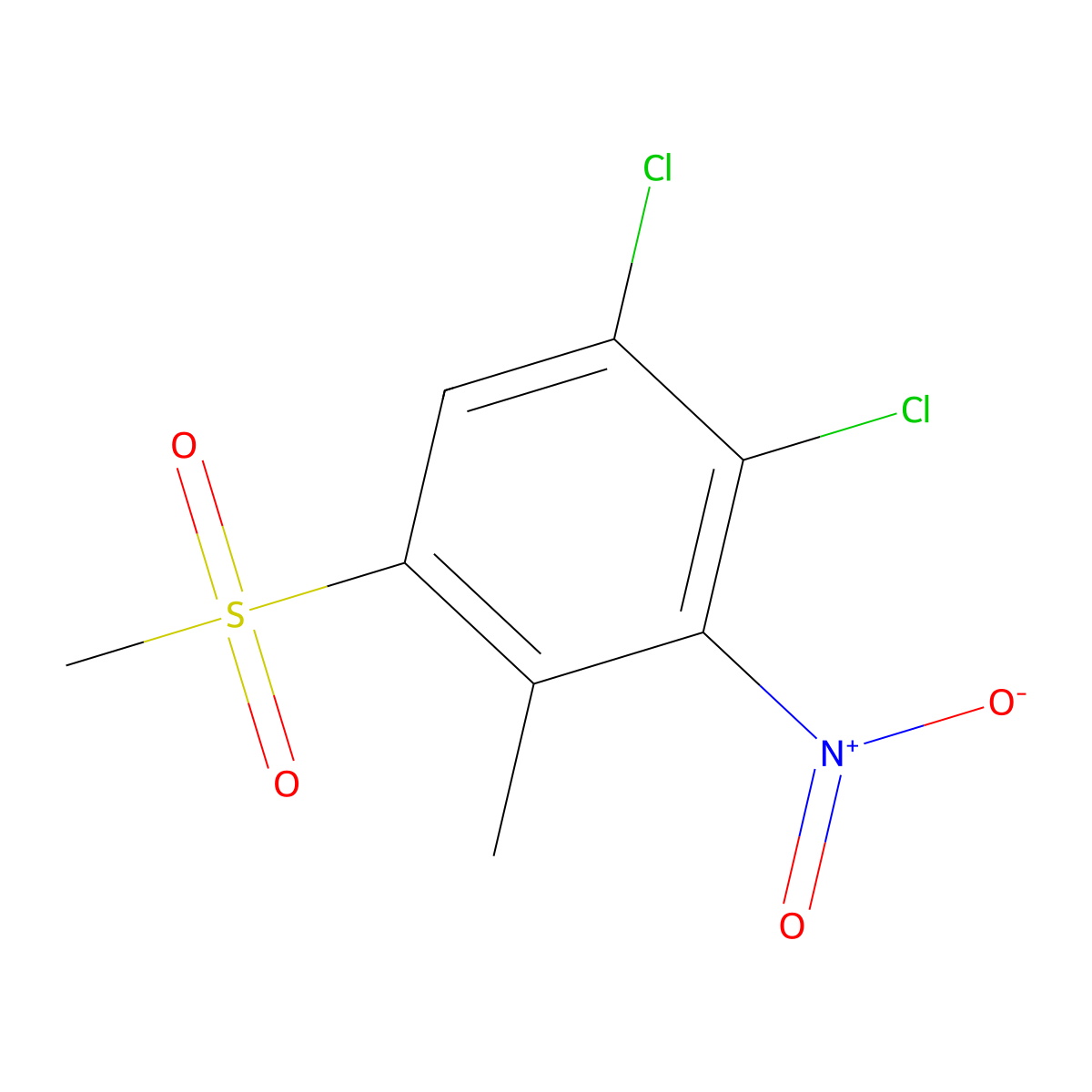 1,2-Dichloro-4-methyl-5-(methylsulfonyl)-3-nitrobenzene molecular structure, CAS 849035-79-6
