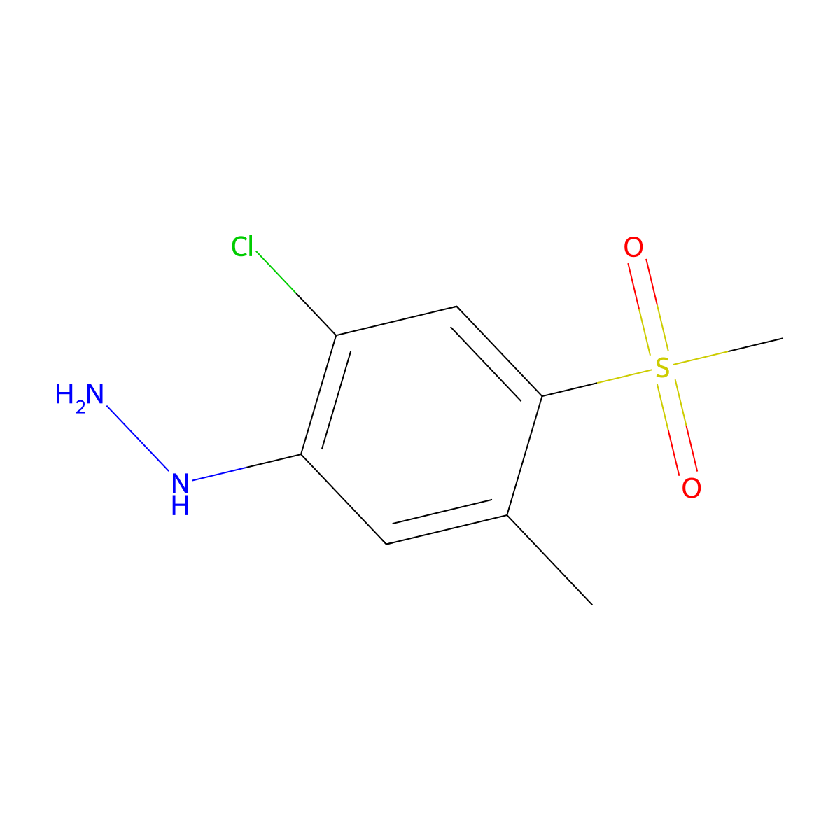 (2-Chloro-5-methyl-4-(methylsulfonyl)phenyl)hydrazine molecular structure, CAS 849035-85-4