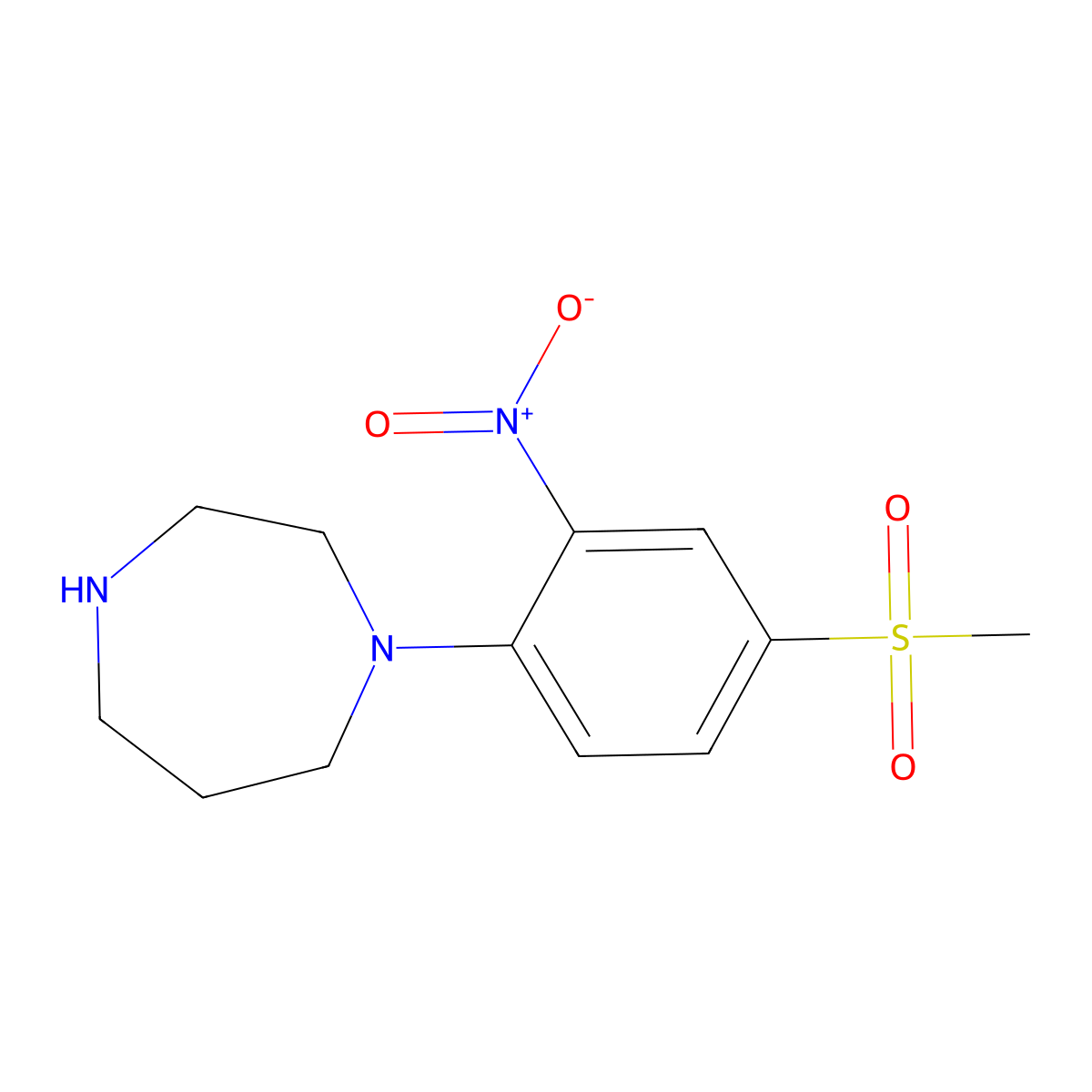 1-(4-(Methylsulfonyl)-2-nitrophenyl)-1,4-diazepane molecular structure, CAS 849035-89-8