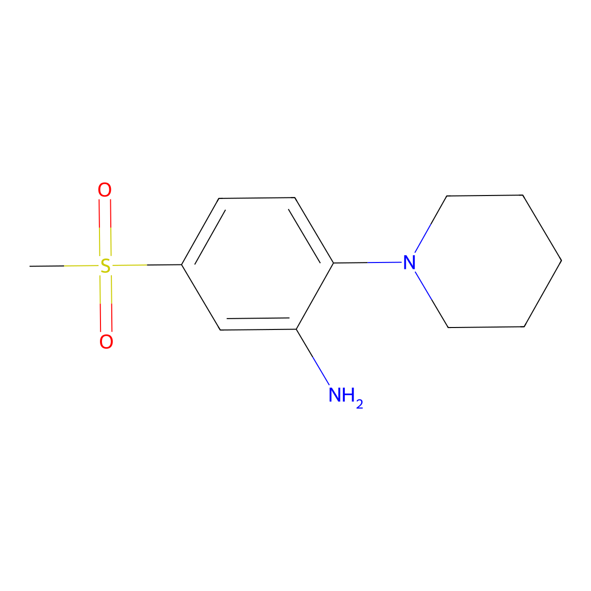 5-(Methylsulfonyl)-2-piperidin-1-ylaniline molecular structure, CAS 849035-90-1