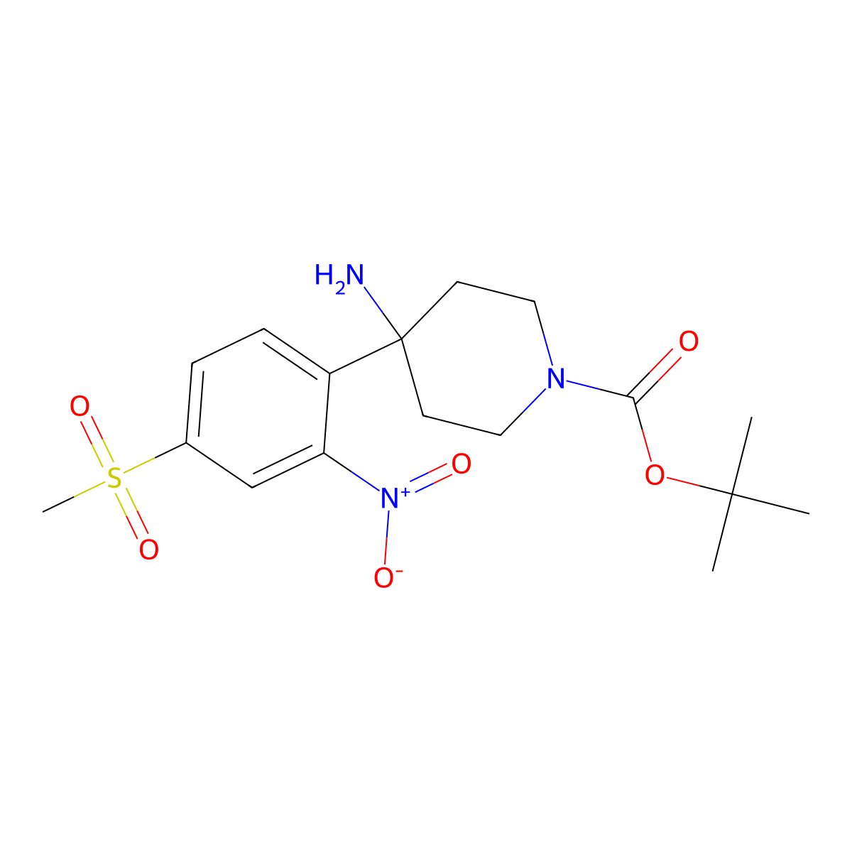1-Boc-4-[4-(methylsulfonyl)-2-nitrophenyl]piperidin-4-amine molecular structure, CAS 849035-91-2