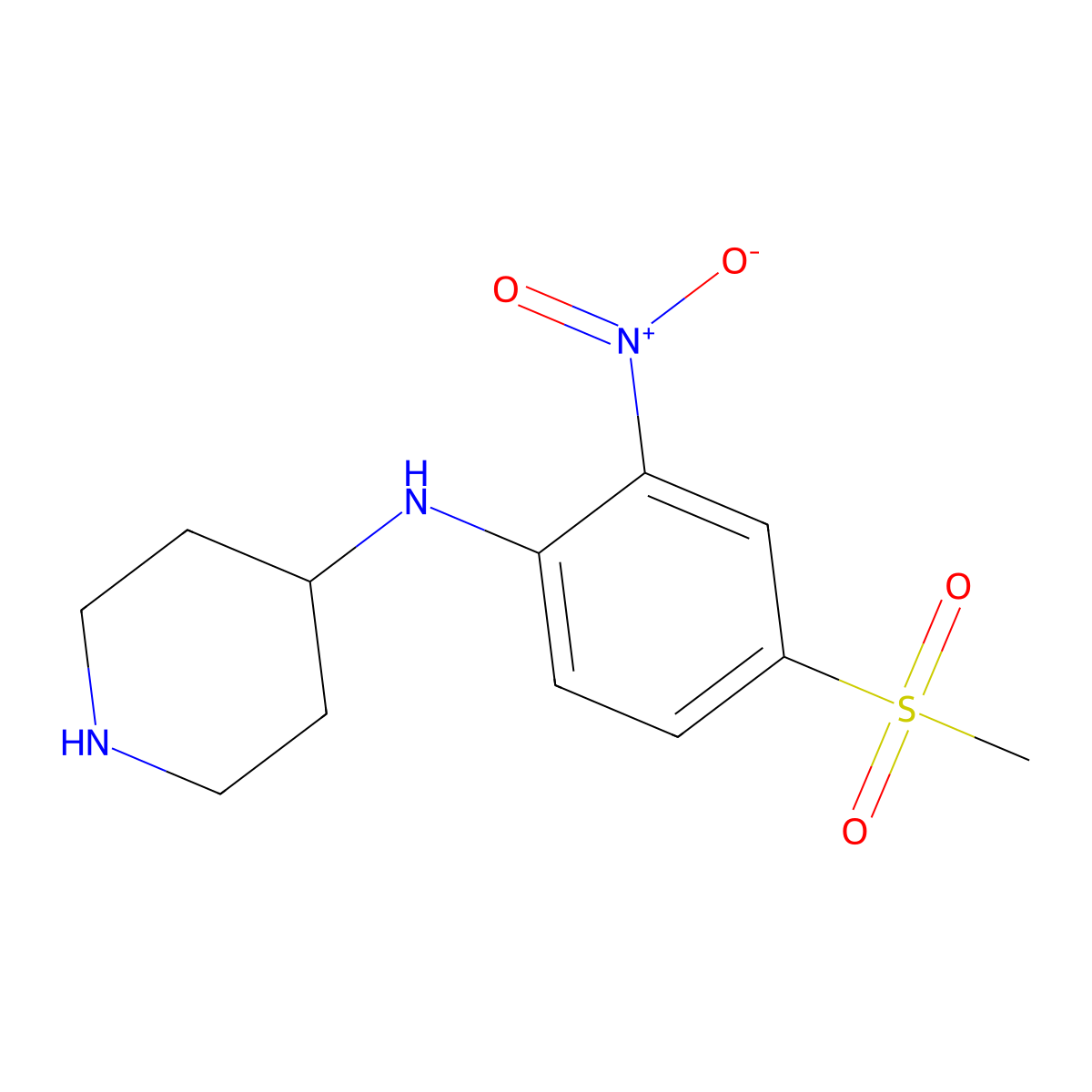 N-(4-(Methylsulfonyl)-2-nitrophenyl)piperidin-4-amine molecular structure, CAS 849035-94-5