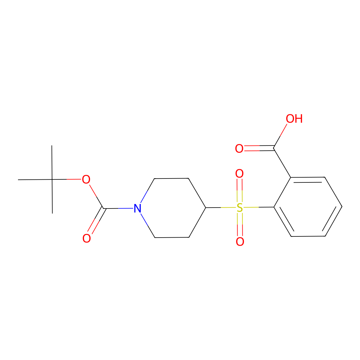 2-{[1-(tert-Butoxycarbonyl)piperidin-4-yl]sulfonyl}benzoic acid molecular structure, CAS 849035-97-8