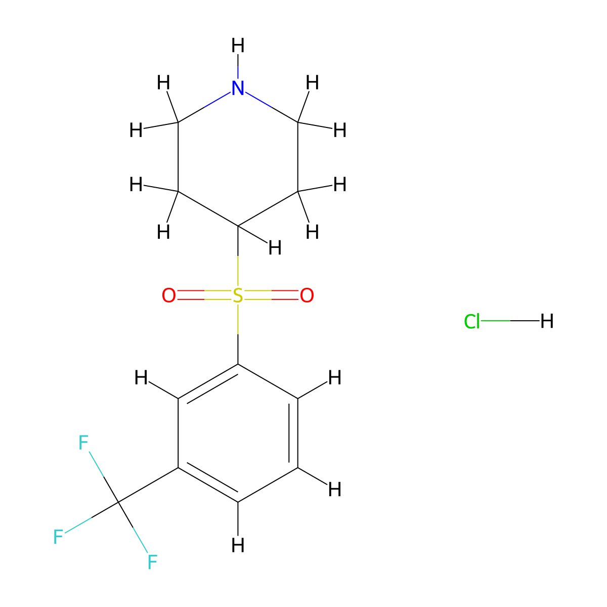 4-{[3-(Trifluoromethyl)phenyl]sulfonyl}piperidine hydrochloride molecular structure, CAS 849035-98-9