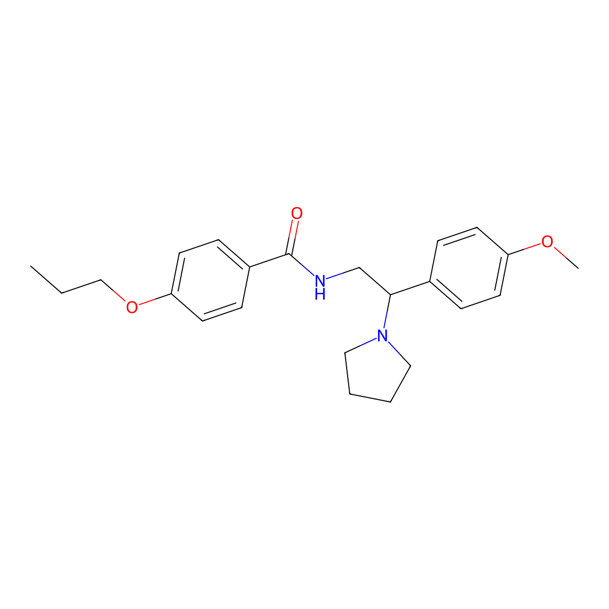 N-[2-(4-methoxyphenyl)-2-pyrrolidin-1-ylethyl]-4-propoxybenzamide molecular structure, CAS 849037-83-8