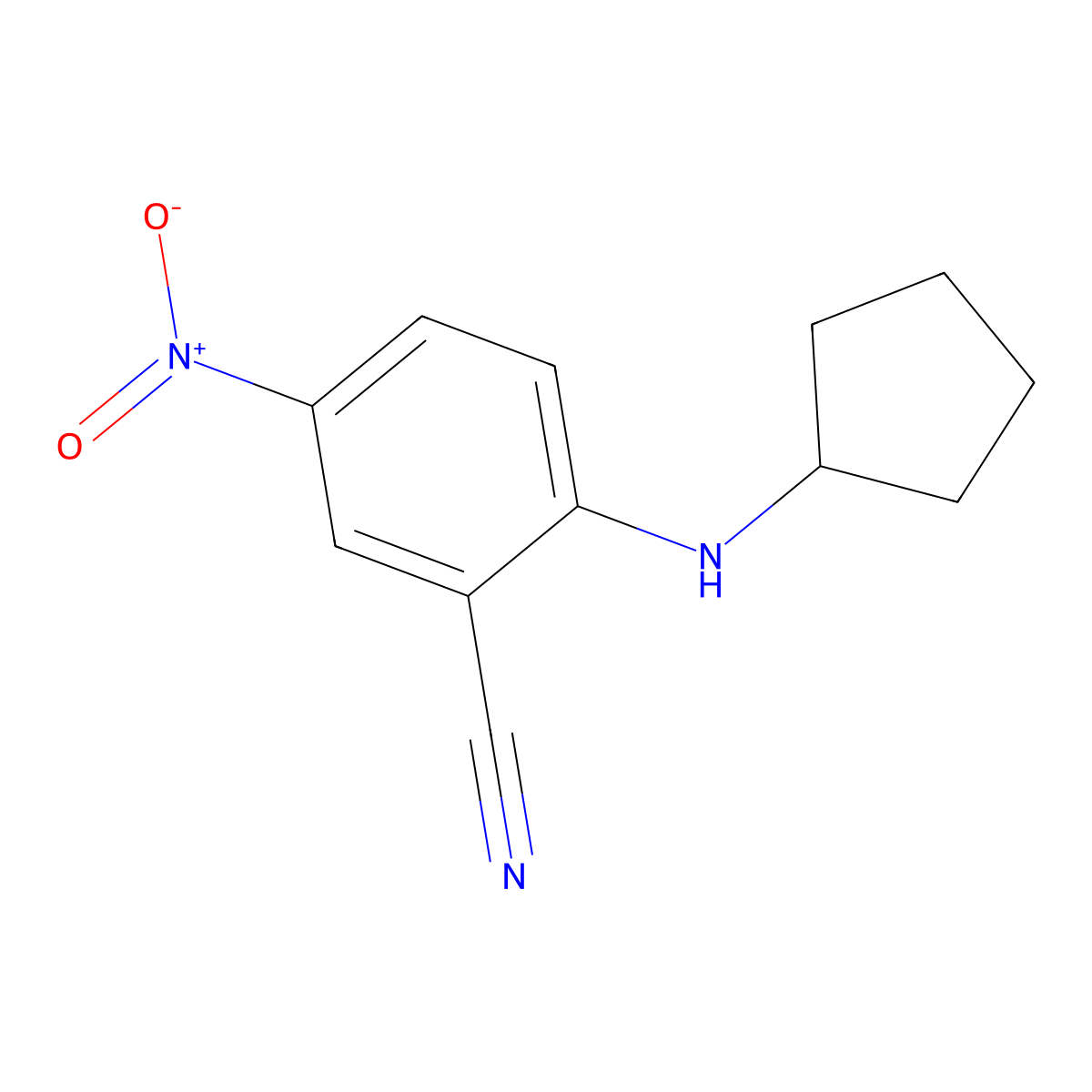 2-(Cyclopentylamino)-5-nitrobenzonitrile molecular structure, CAS 849043-64-7