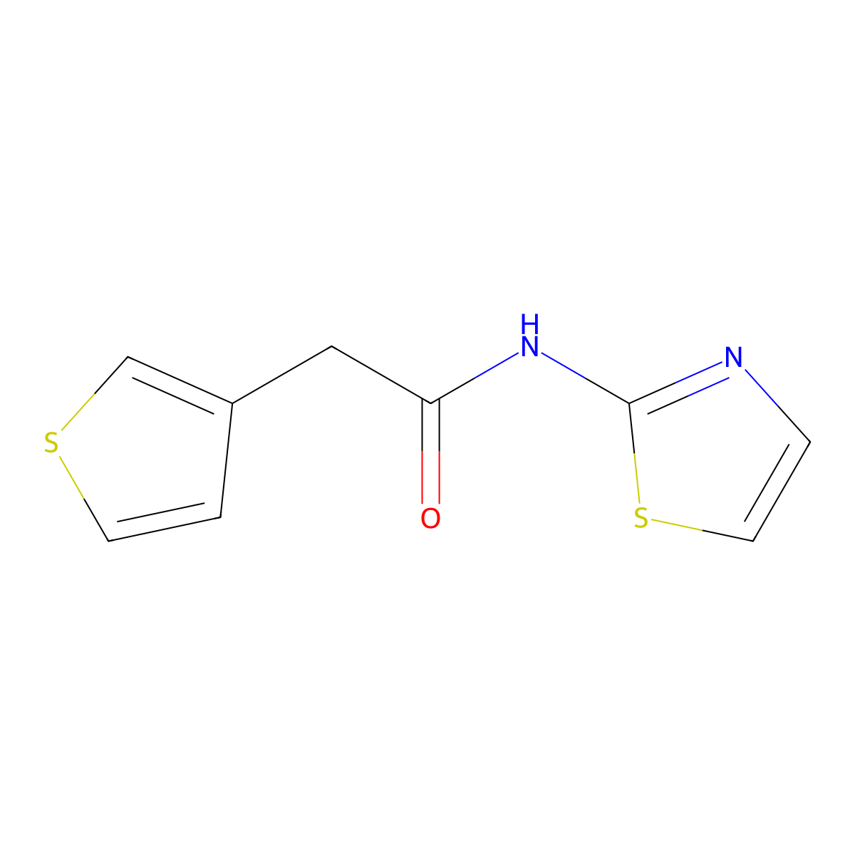 N-(2-Thiazolyl)-2-(3-thienyl)acetamide molecular structure, CAS 849043-84-1