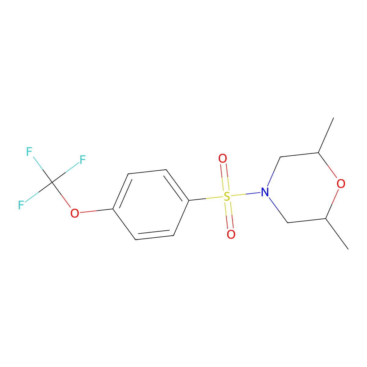 2,6-Dimethyl-4-{[4-(trifluoromethoxy)phenyl]sulfonyl}morpholine molecular structure, CAS 849045-17-6