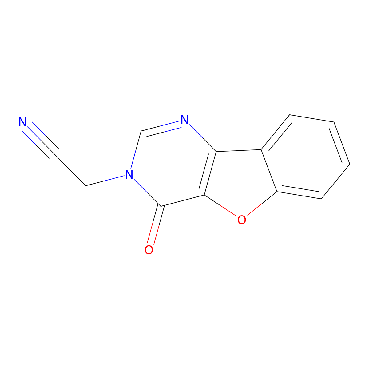 2-(4-Oxo-[1]benzofuro[3,2-d]pyrimidin-3-yl)acetonitrile molecular structure, CAS 849046-18-0