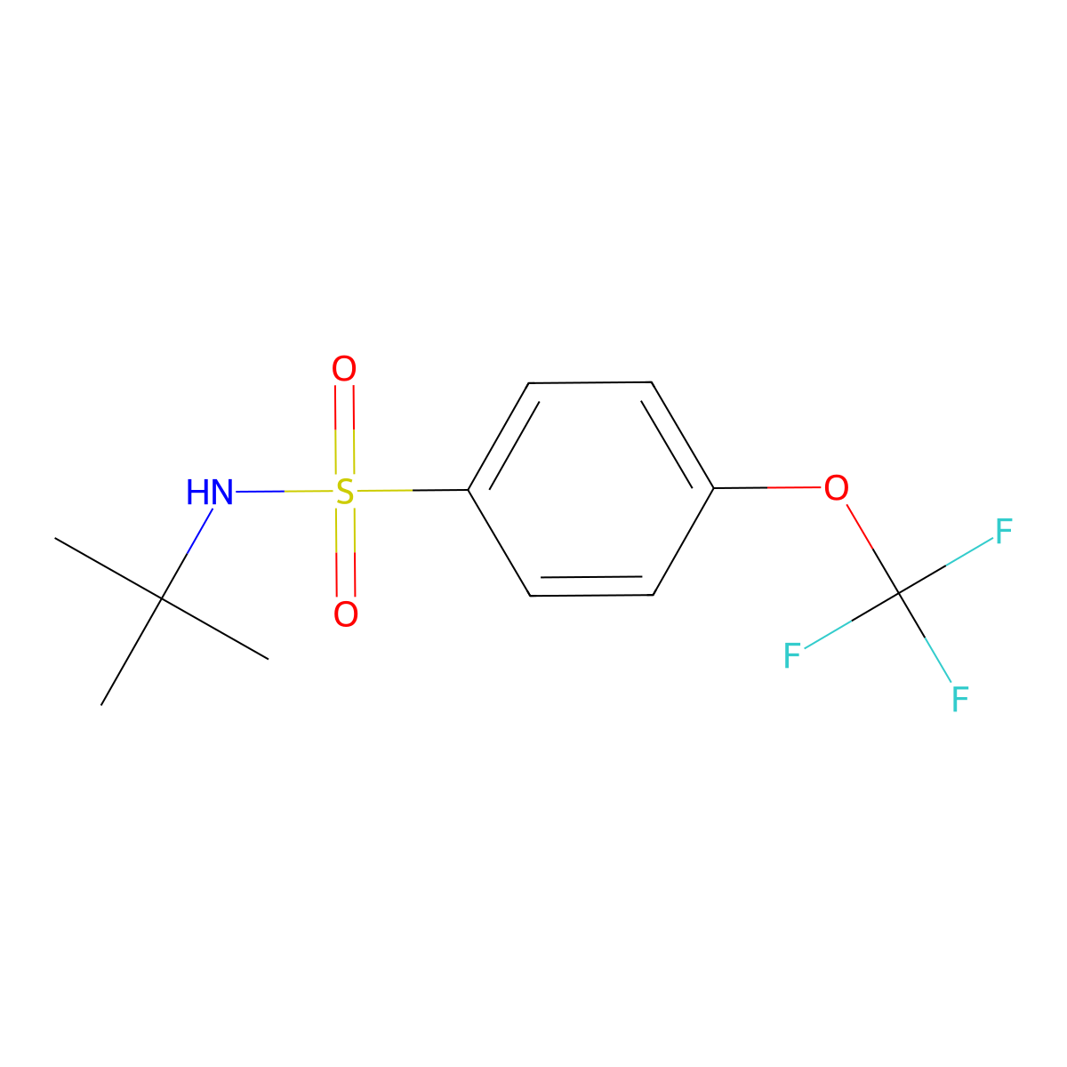 N-tert-butyl-4-(trifluoromethoxy)benzene-1-sulfonamide molecular structure, CAS 849046-96-4