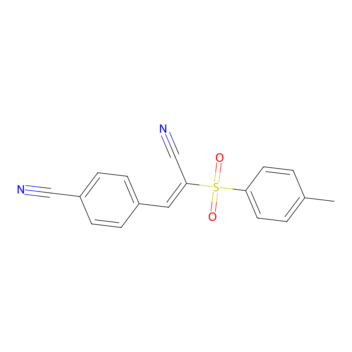 4-[2-Cyano-2-(p-tolylsulfonyl)vinyl]benzonitrile molecular structure, CAS 849047-00-3