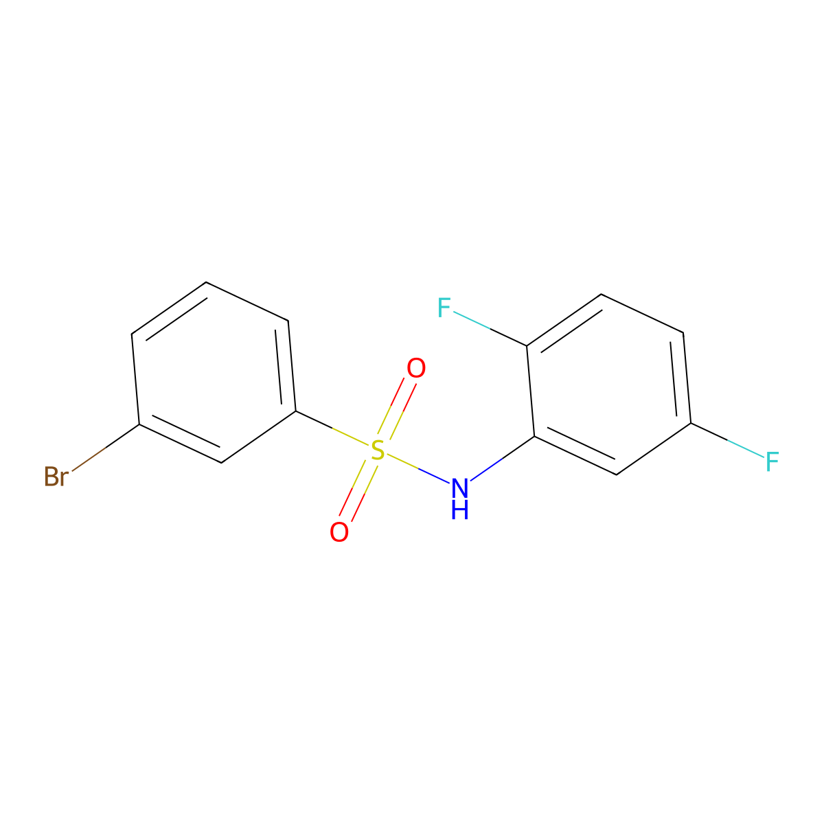 3-bromo-N-(2,5-difluorophenyl)benzenesulfonamide molecular structure, CAS 849047-03-6