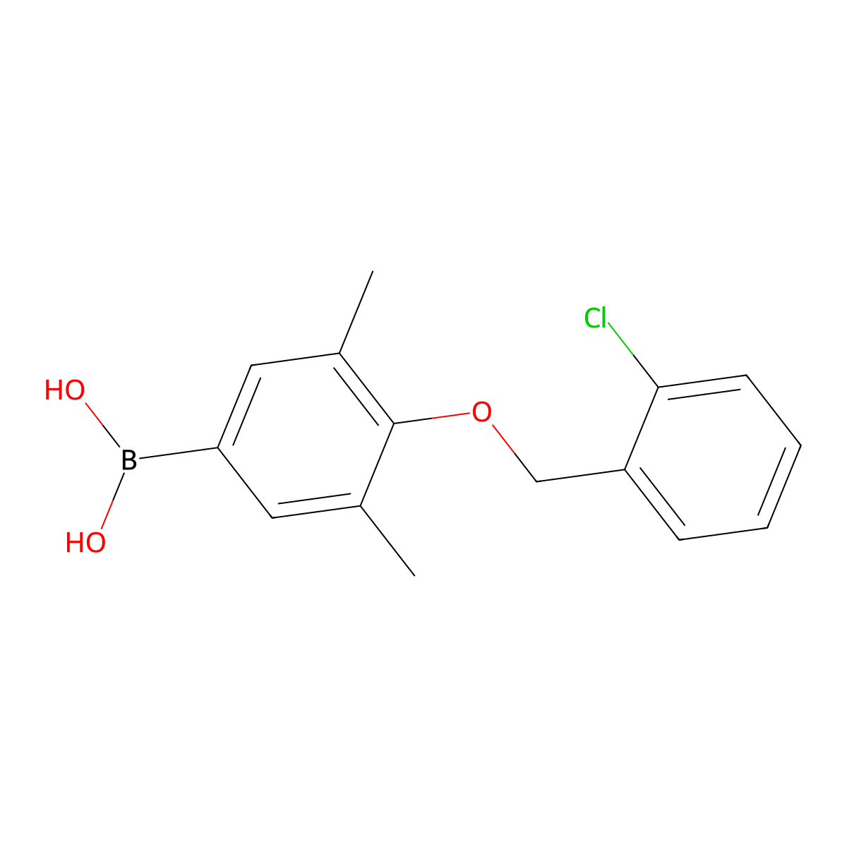4-(2'-Chlorobenzyloxy)-3,5-dimethylphenylboronic acid molecular structure, CAS 849052-15-9