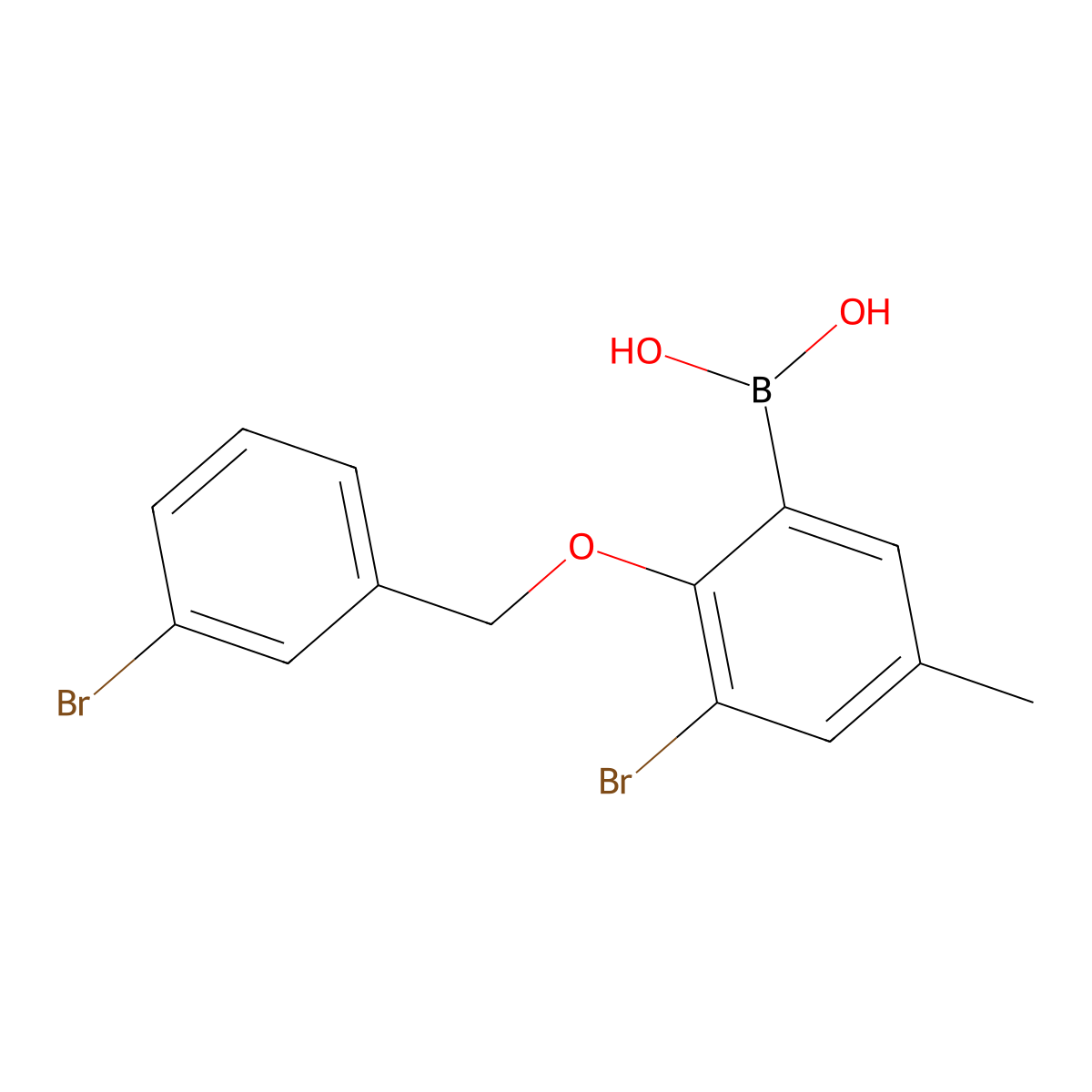 3-Bromo-2-(3'-bromobenzyloxy)-5-methylphenylboronic acid molecular structure, CAS 849052-16-0