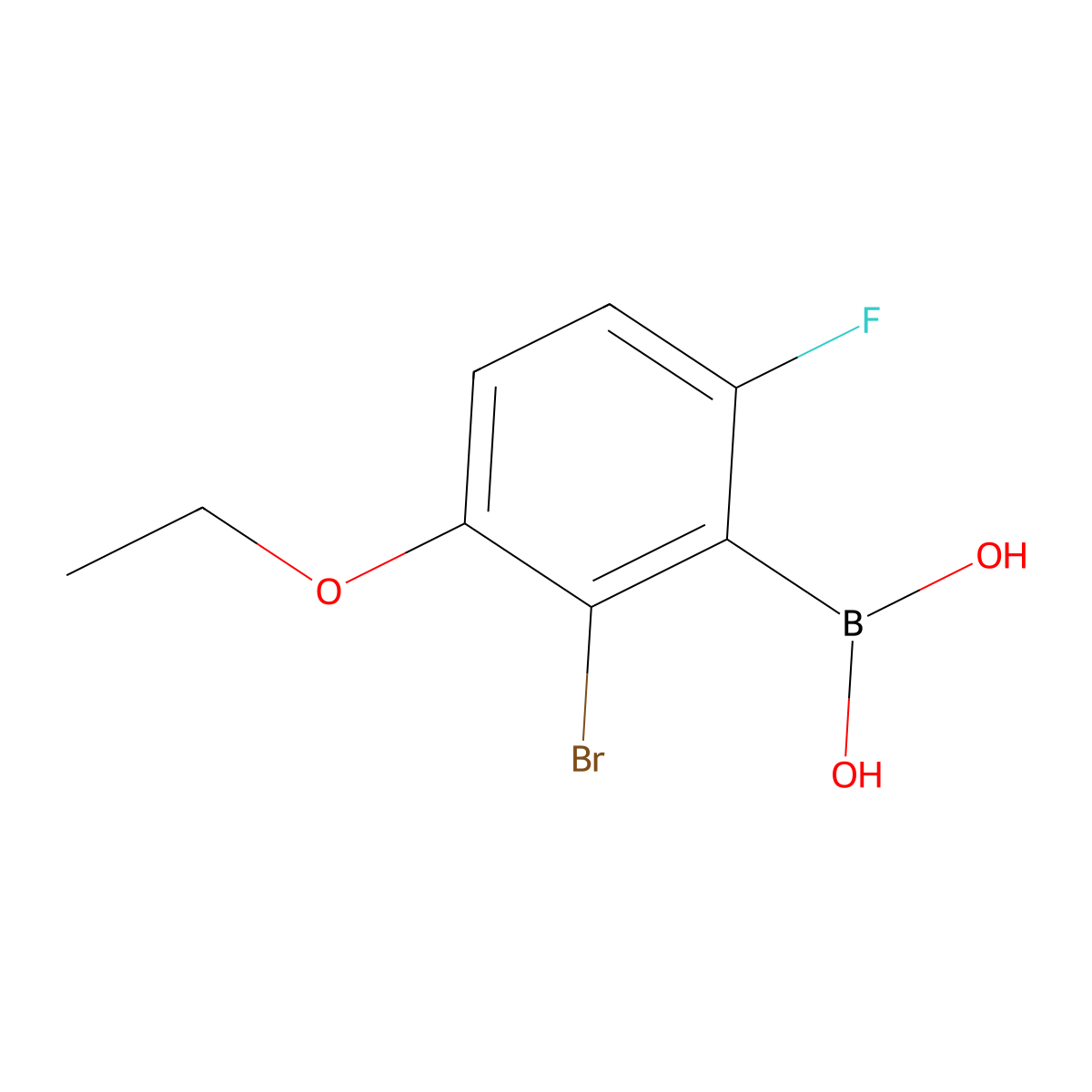 (2-Bromo-3-ethoxy-6-fluorophenyl)boronic acid molecular structure, CAS 849052-19-3