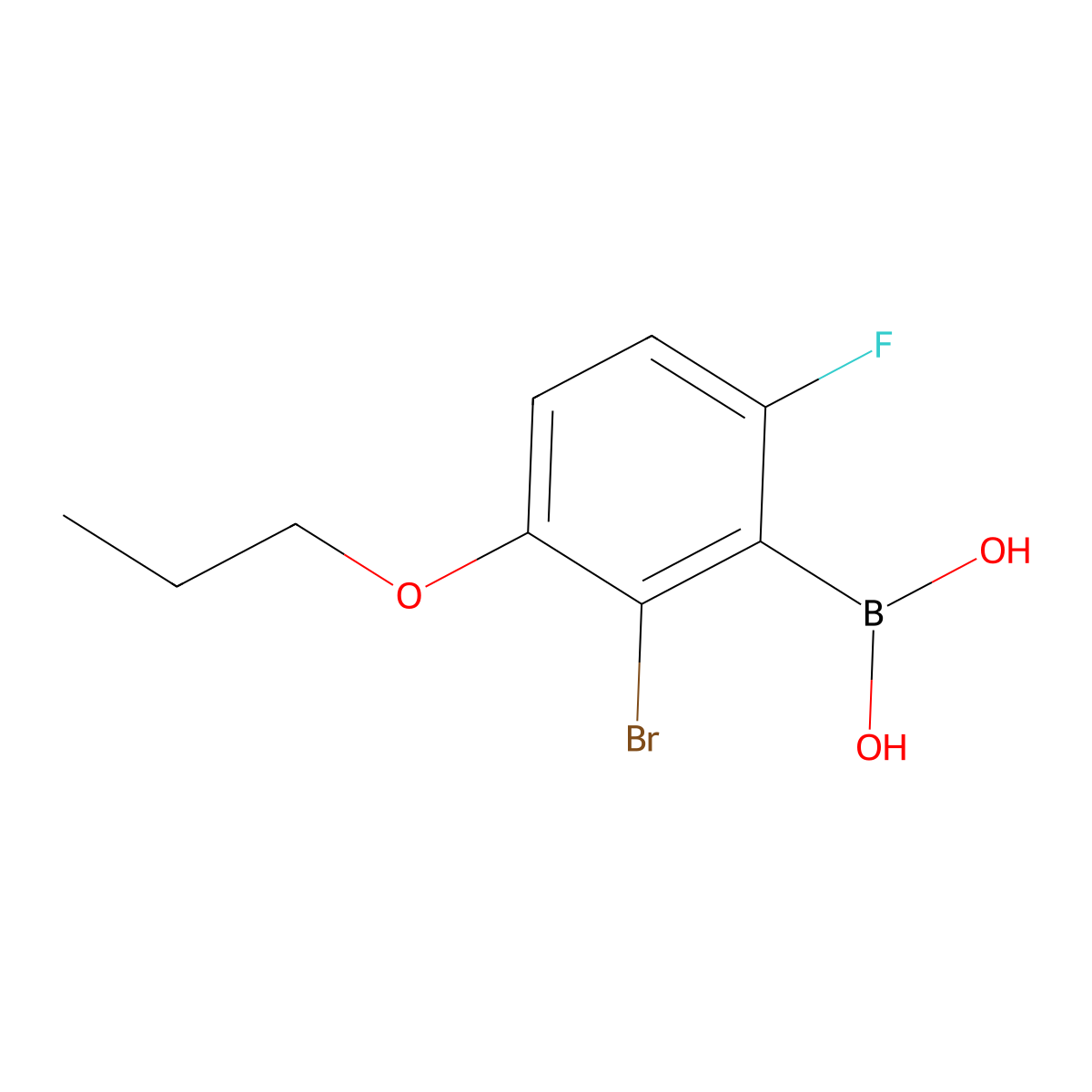 (2-Bromo-6-fluoro-3-propoxyphenyl)boronic acid molecular structure, CAS 849052-20-6