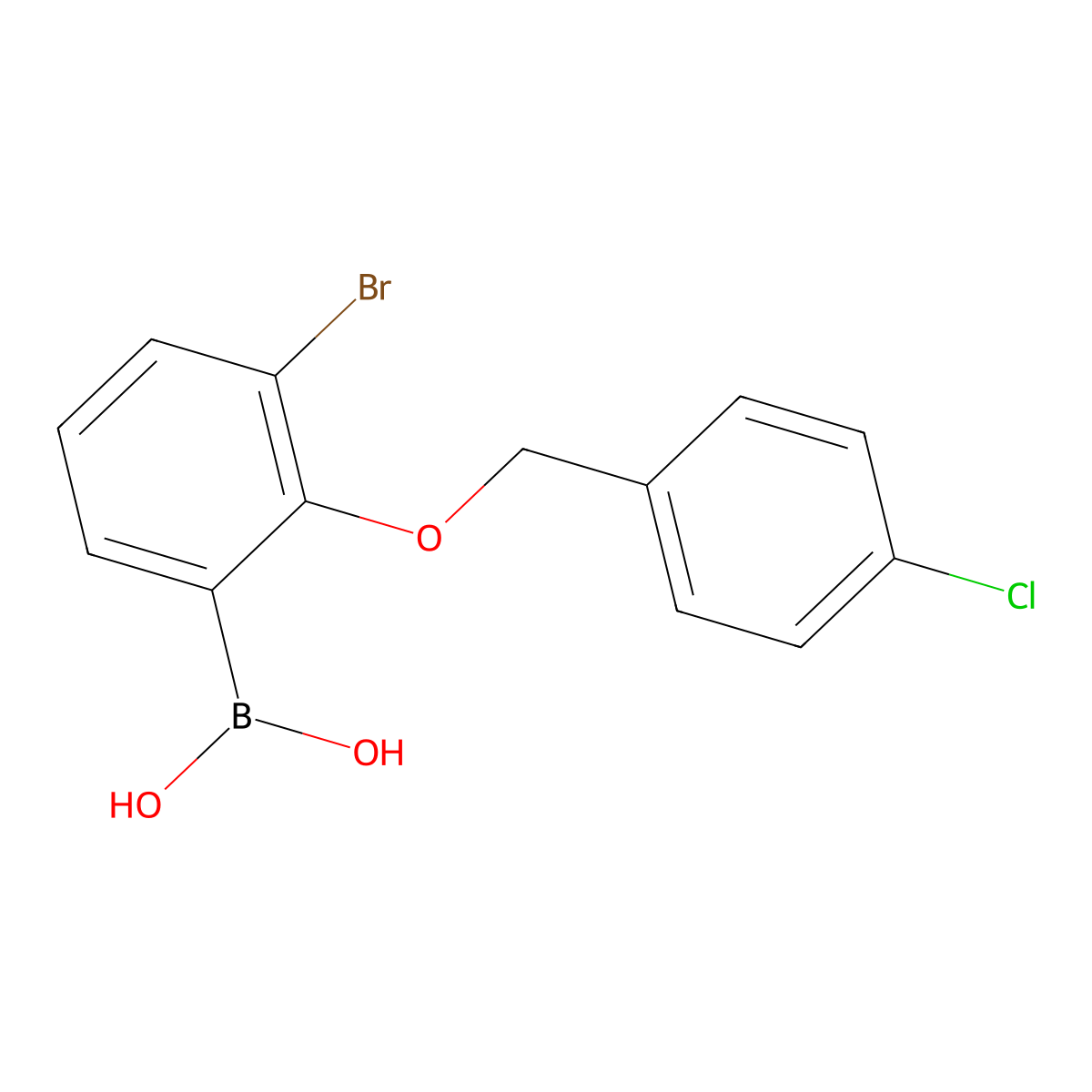 3-Bromo-2-(4'-chlorobenzyloxy)phenylboronic acid molecular structure, CAS 849052-23-9