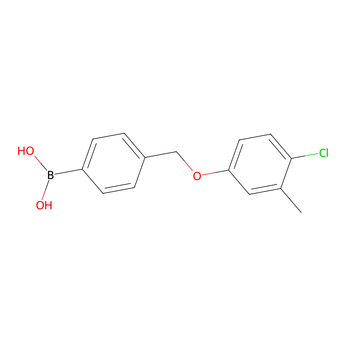 4-((4'-Chloro-3'-methylphenoxy)methyl)phenylboronic acid molecular structure, CAS 849052-25-1