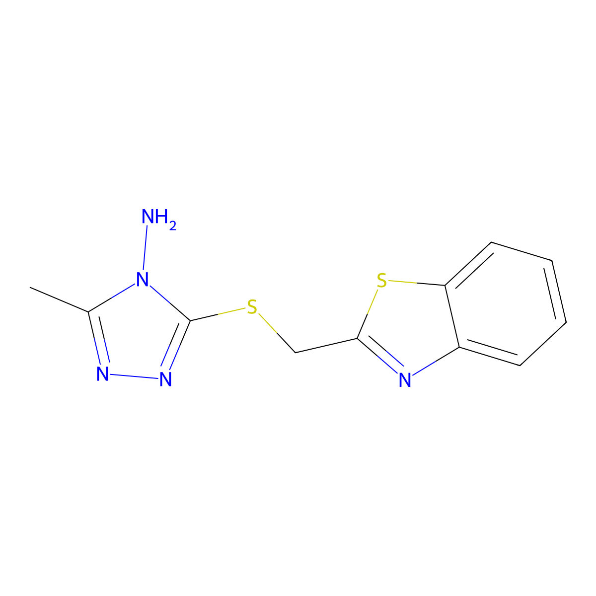3-(1,3-Benzothiazol-2-ylmethylsulfanyl)-5-methyl-1,2,4-triazol-4-amine molecular structure, CAS 849053-81-2