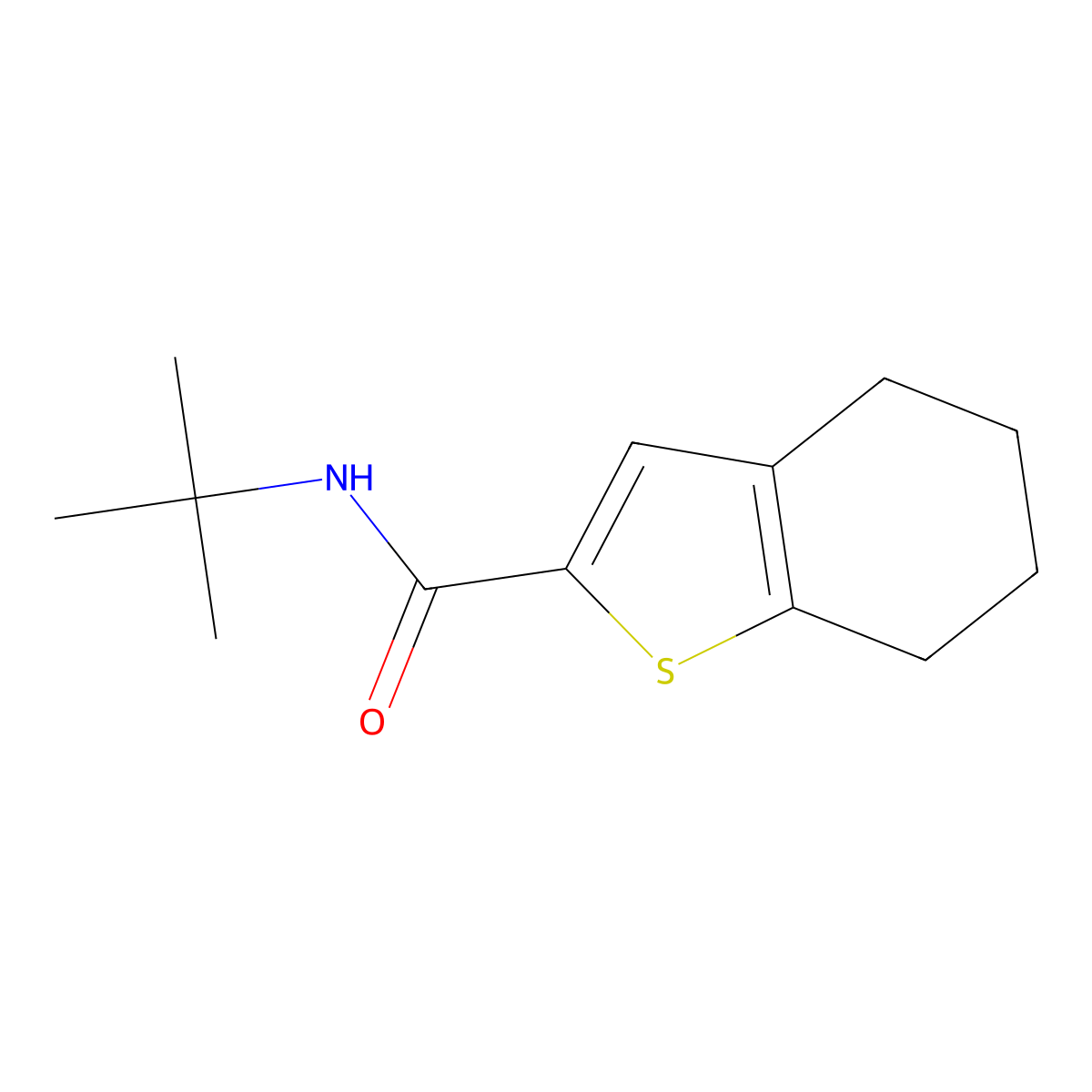 N-tert-Butyl-4,5,6,7-tetrahydrobenzo[b]thiophene-2-carboxamide molecular structure, CAS 849054-12-2
