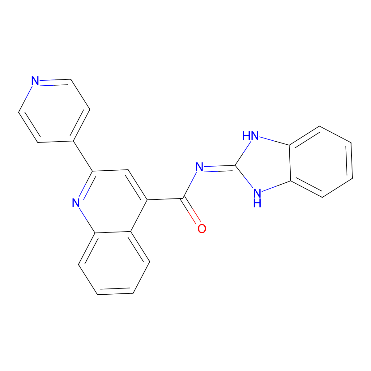 N-(1H-1,3-benzodiazol-2-yl)-2-(pyridin-4-yl)quinoline-4-carboxamide molecular structure, CAS 849056-16-2