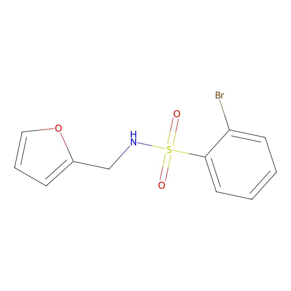 2-bromo-N-(furan-2-ylmethyl)benzenesulfonamide molecular structure, CAS 849056-66-2