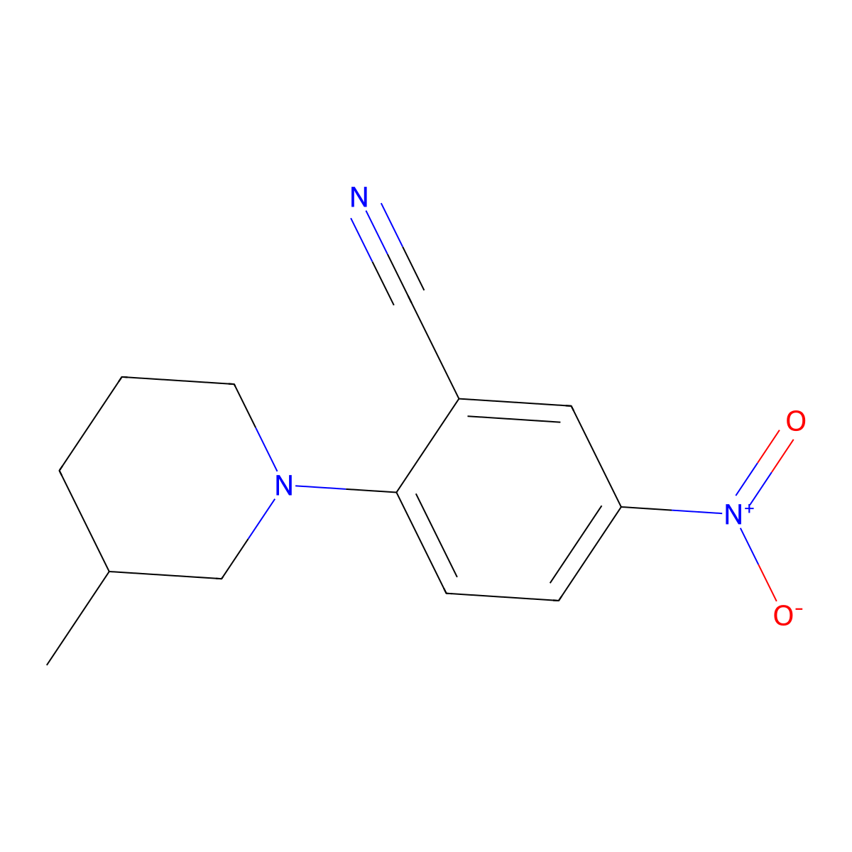 2-(3-Methylpiperidin-1-yl)-5-nitrobenzonitrile molecular structure, CAS 849056-84-4