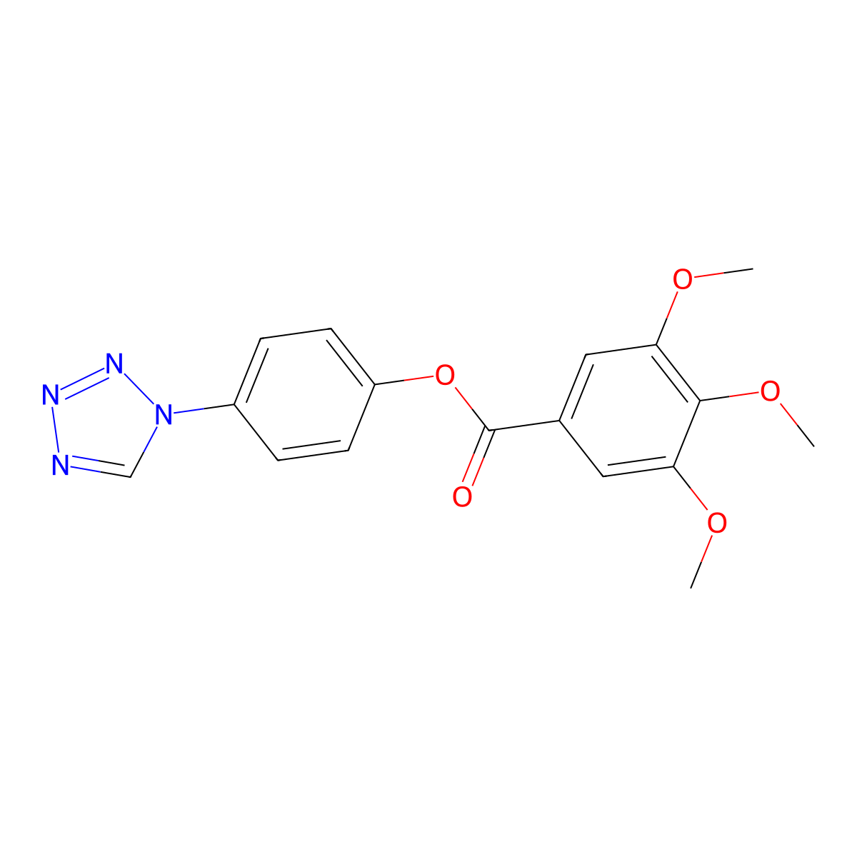 4-(1H-tetrazol-1-yl)phenyl 3,4,5-trimethoxybenzoate molecular structure, CAS 849057-93-8
