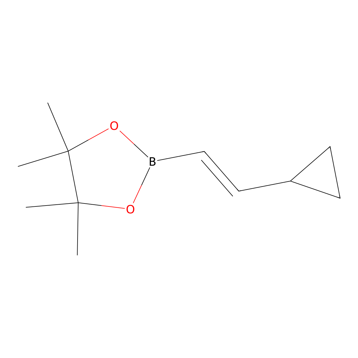 (E)-2-Cyclopropylethylene-1-boronic acid, pinacol ester molecular structure, CAS 849061-99-0