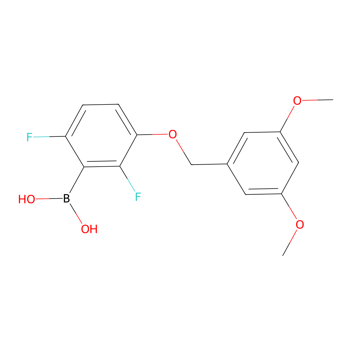 2,6-Difluoro-3-(3',5'-dimethoxybenzyloxy)phenylboronic acid molecular structure, CAS 849062-01-7