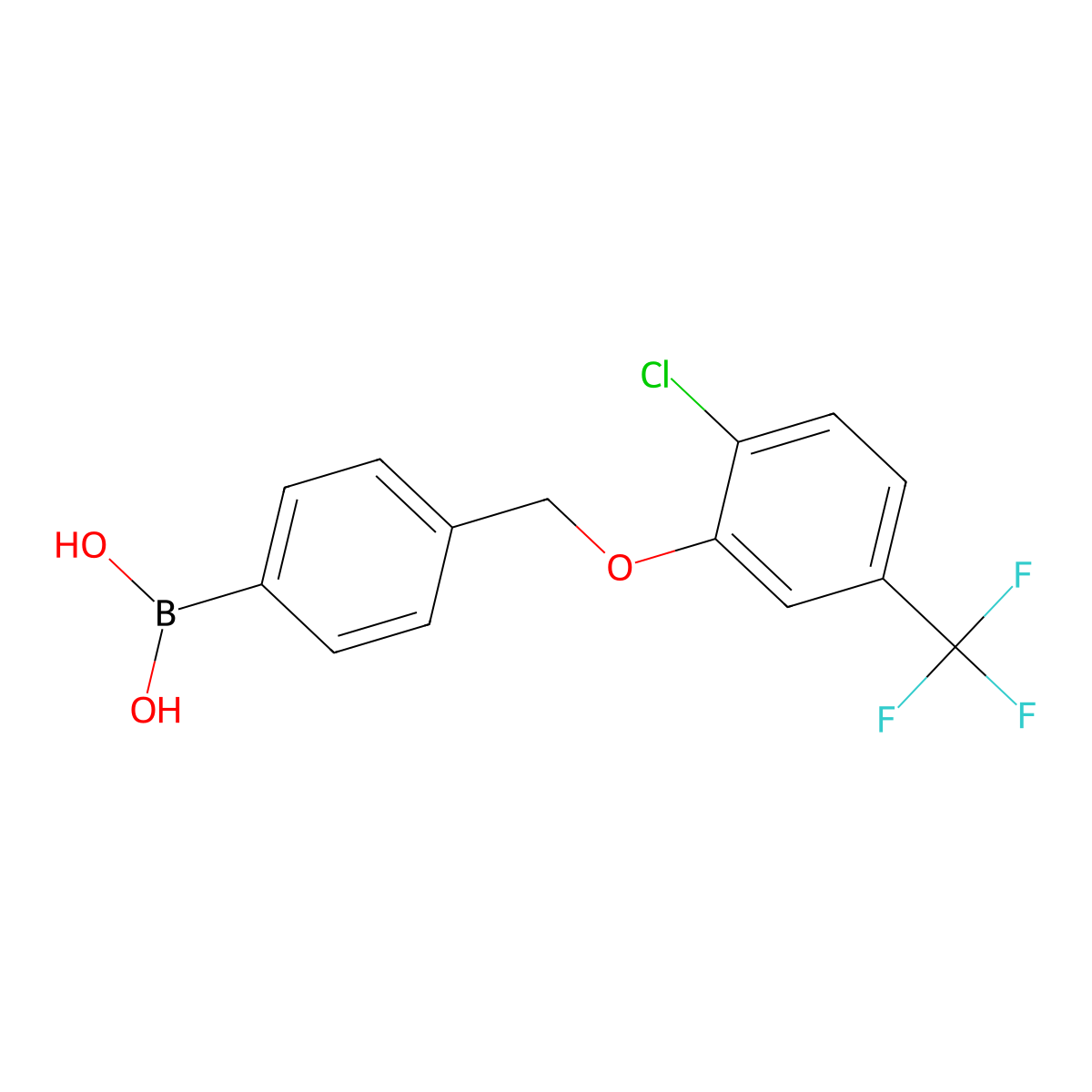 B-(4-((2-Chloro-5-(trifluoromethyl)phenoxy)methyl)phenyl)boronic acid molecular structure, CAS 849062-05-1