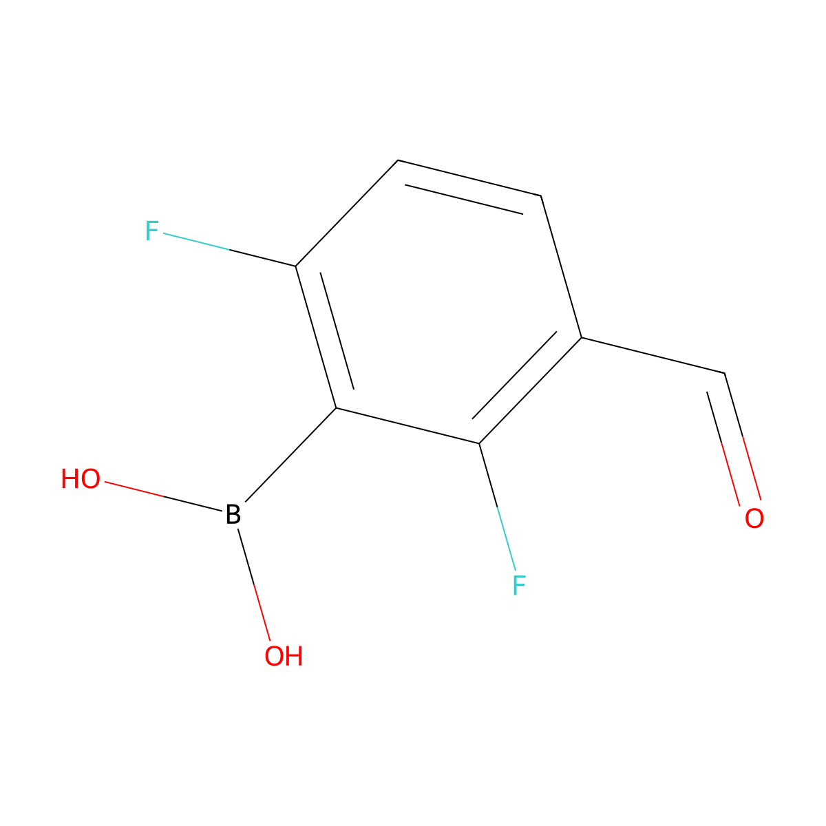 (2,6-Difluoro-3-formylphenyl)boronic acid molecular structure, CAS 849062-09-5