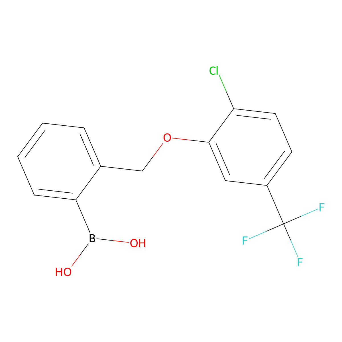 (2-((2-Chloro-5-(trifluoromethyl)phenoxy)methyl)phenyl)boronic acid molecular structure, CAS 849062-11-9