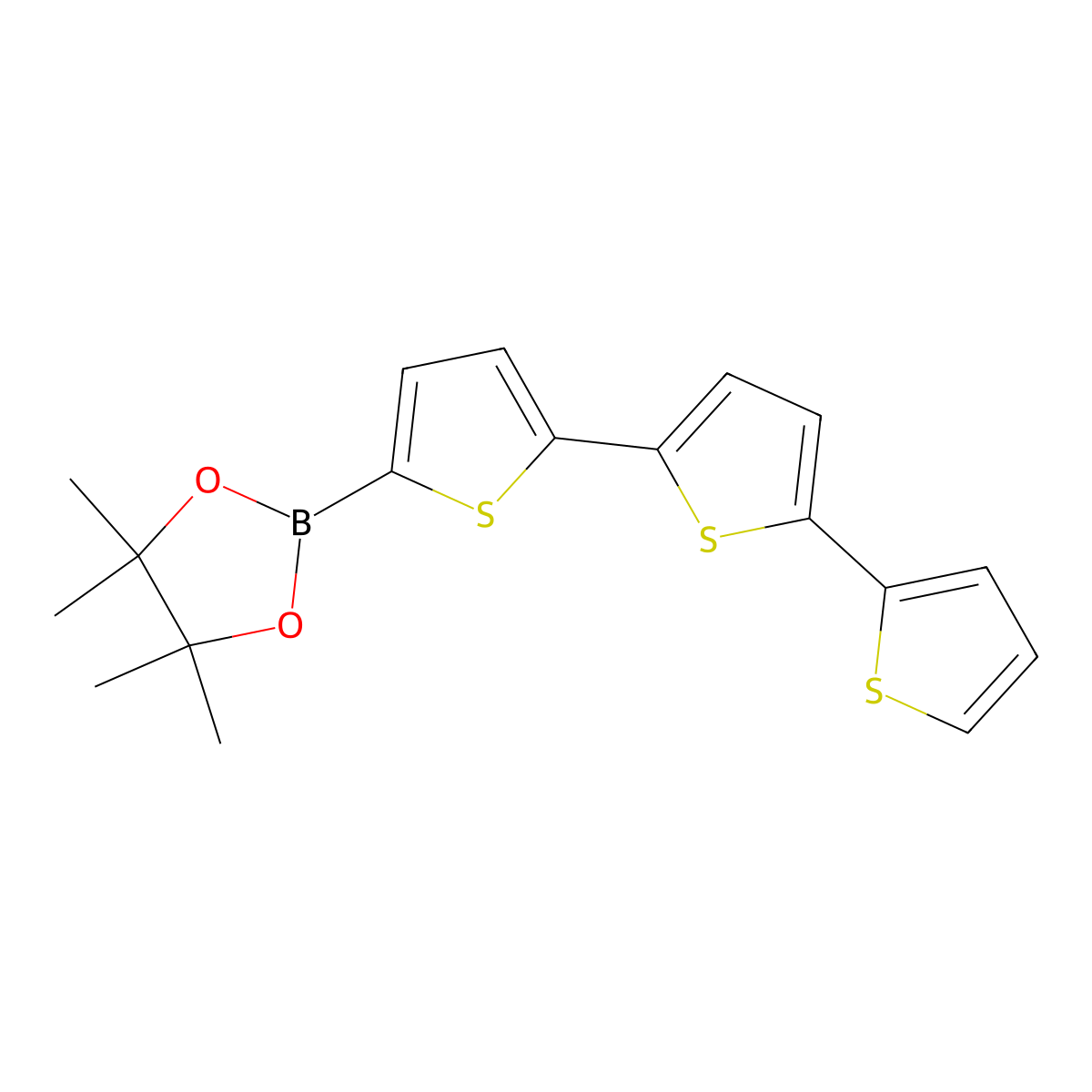 2-([2,2':5',2''-Terthiophen]-5-yl)-4,4,5,5-tetramethyl-1,3,2-dioxaborolane molecular structure, CAS 849062-17-5