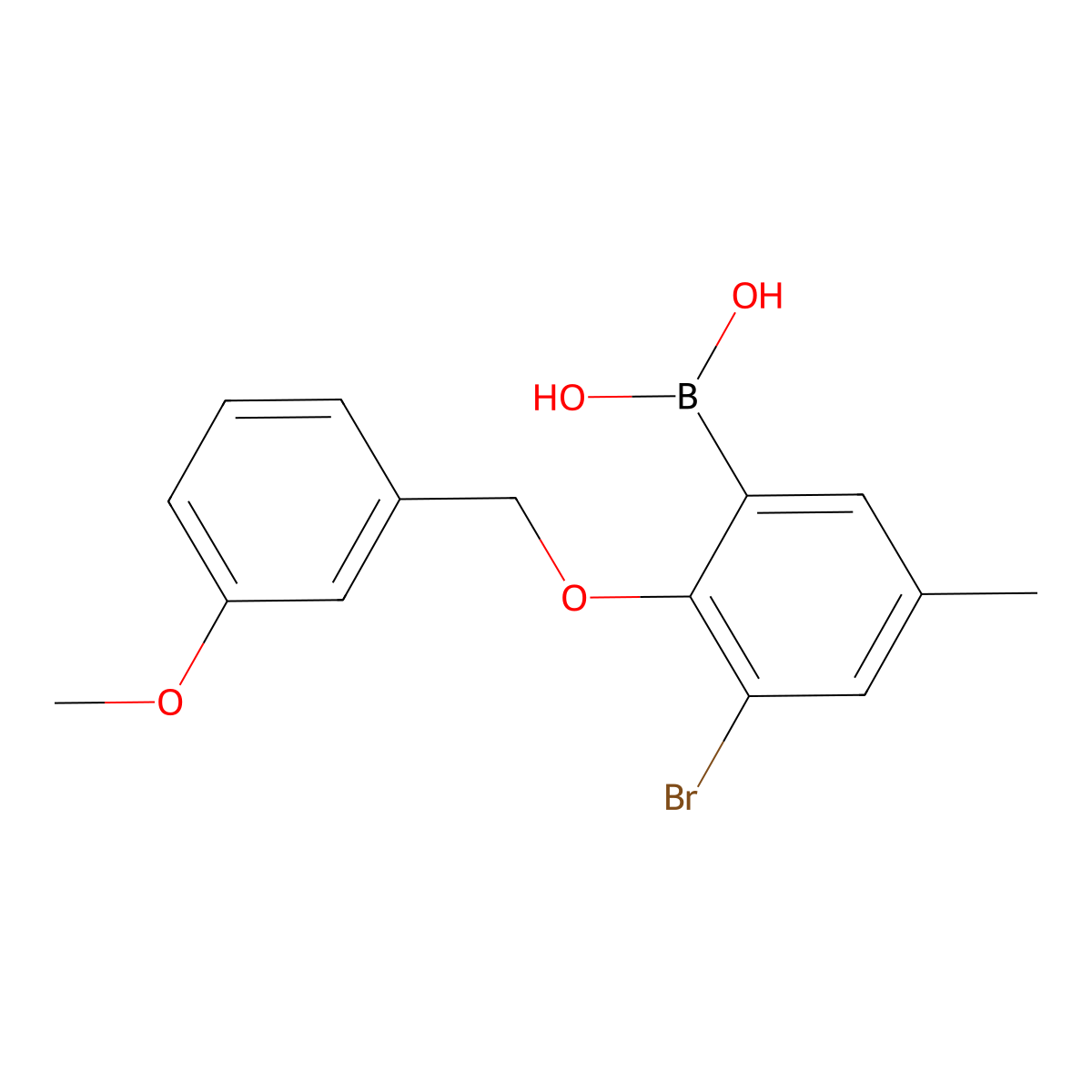 {3-Bromo-2-[(3-methoxyphenyl)methoxy]-5-methylphenyl}boronic acid molecular structure, CAS 849062-23-3