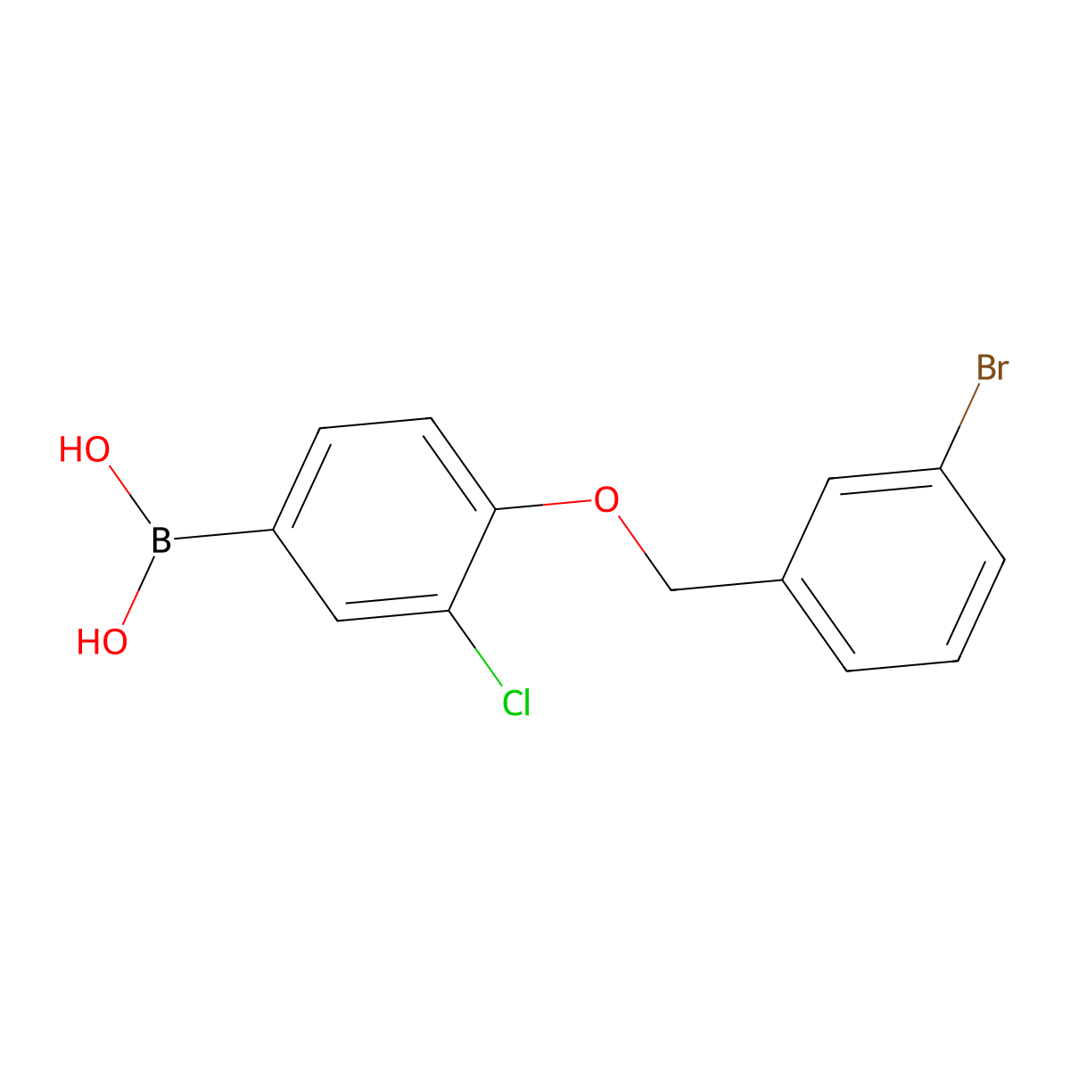 B-(4-((3-Bromophenyl)methoxy)-3-chlorophenyl)boronic acid molecular structure, CAS 849062-25-5