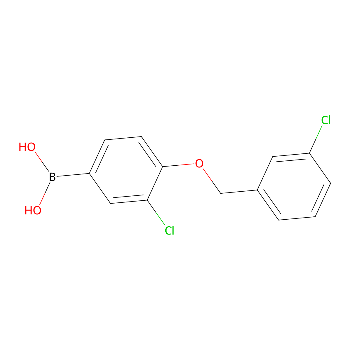 B-[3-Chloro-4-[(3-chlorophenyl)methoxy]phenyl]boronic acid molecular structure, CAS 849062-26-6