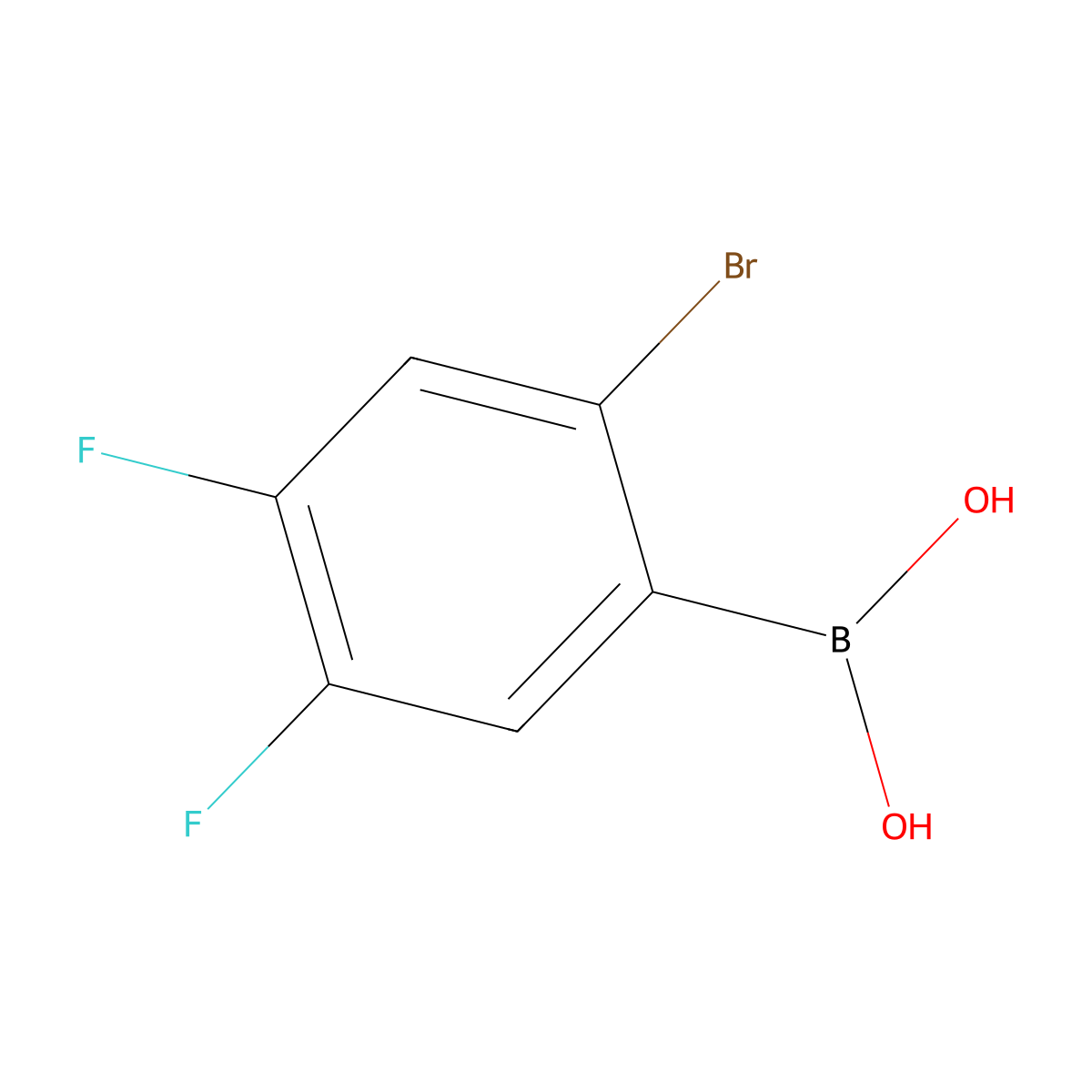 2-Bromo-4,5-difluorobenzeneboronic acid molecular structure, CAS 849062-34-6