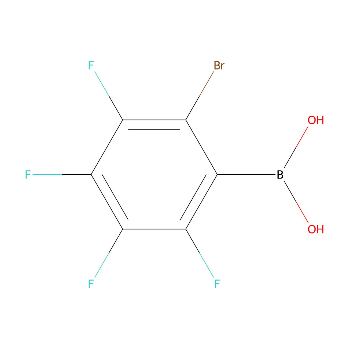 (2-Bromo-3,4,5,6-tetrafluorophenyl)boronic acid molecular structure, CAS 849062-35-7