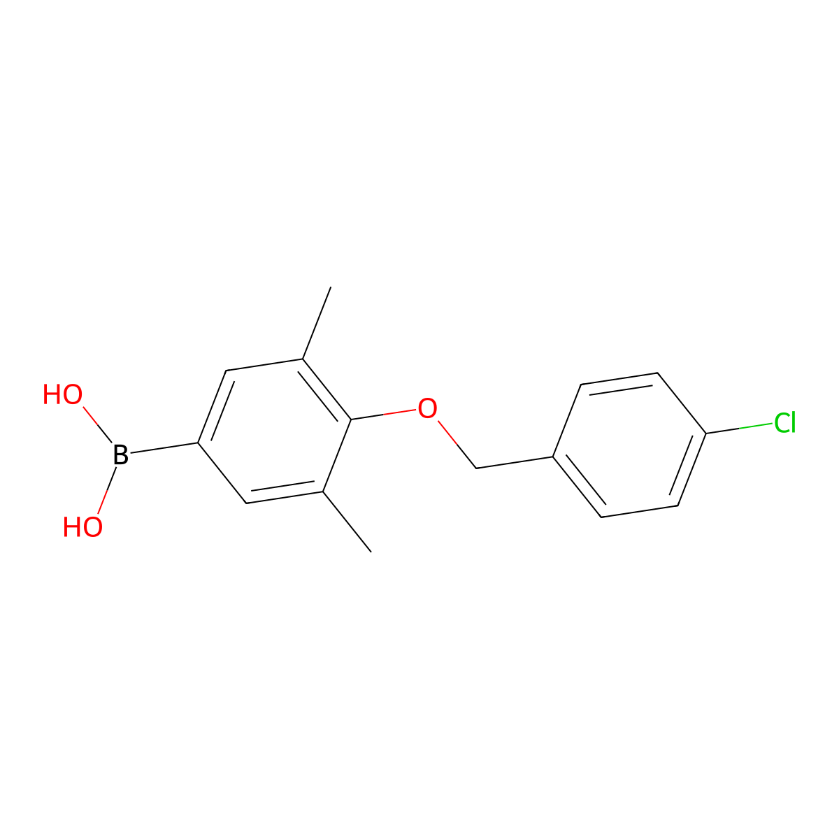 4-(4'-Chlorobenzyloxy)-3,5-dimethylphenylboronic acid molecular structure, CAS 849062-38-0