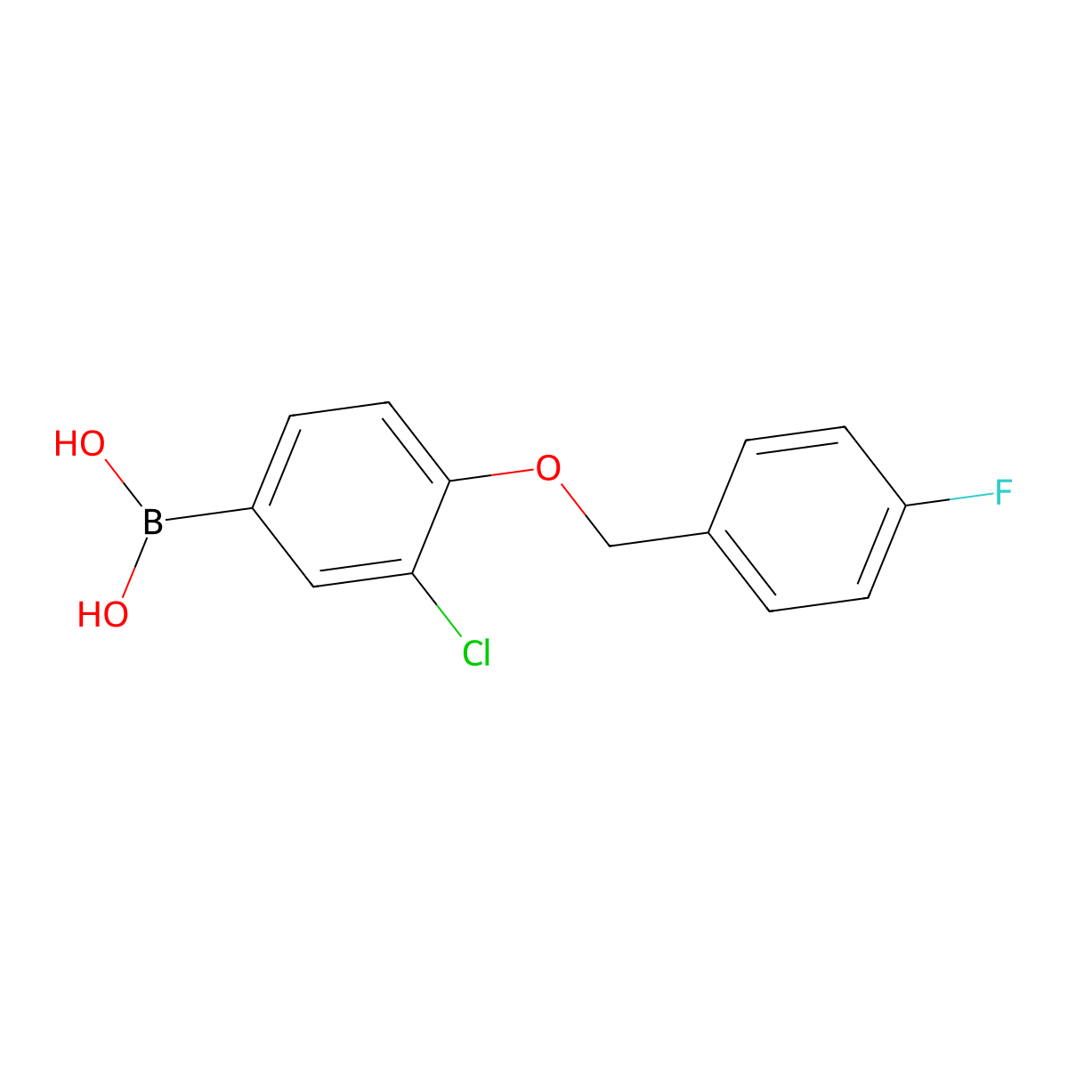 (3-Chloro-4-((4-fluorobenzyl)oxy)phenyl)boronic acid molecular structure, CAS 849062-39-1