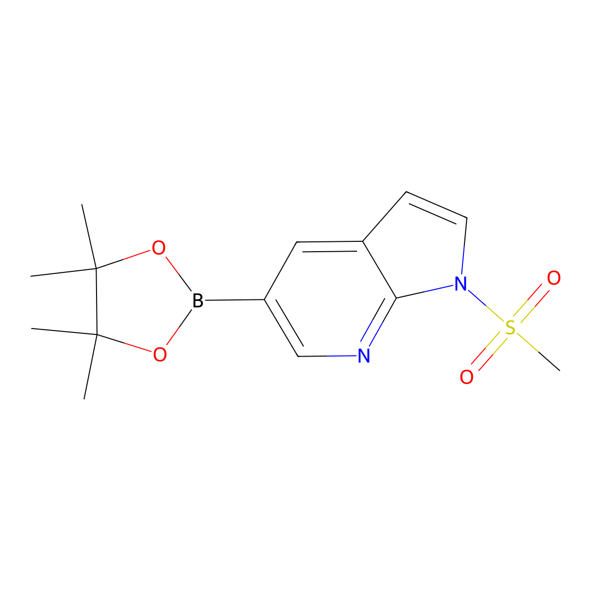 1-(Methylsulfonyl)-5-(4,4,5,5-tetramethyl-1,3,2-dioxaborolan-2-yl)-1H-pyrrolo[2,3-b]pyridine molecular structure, CAS 849068-22-0