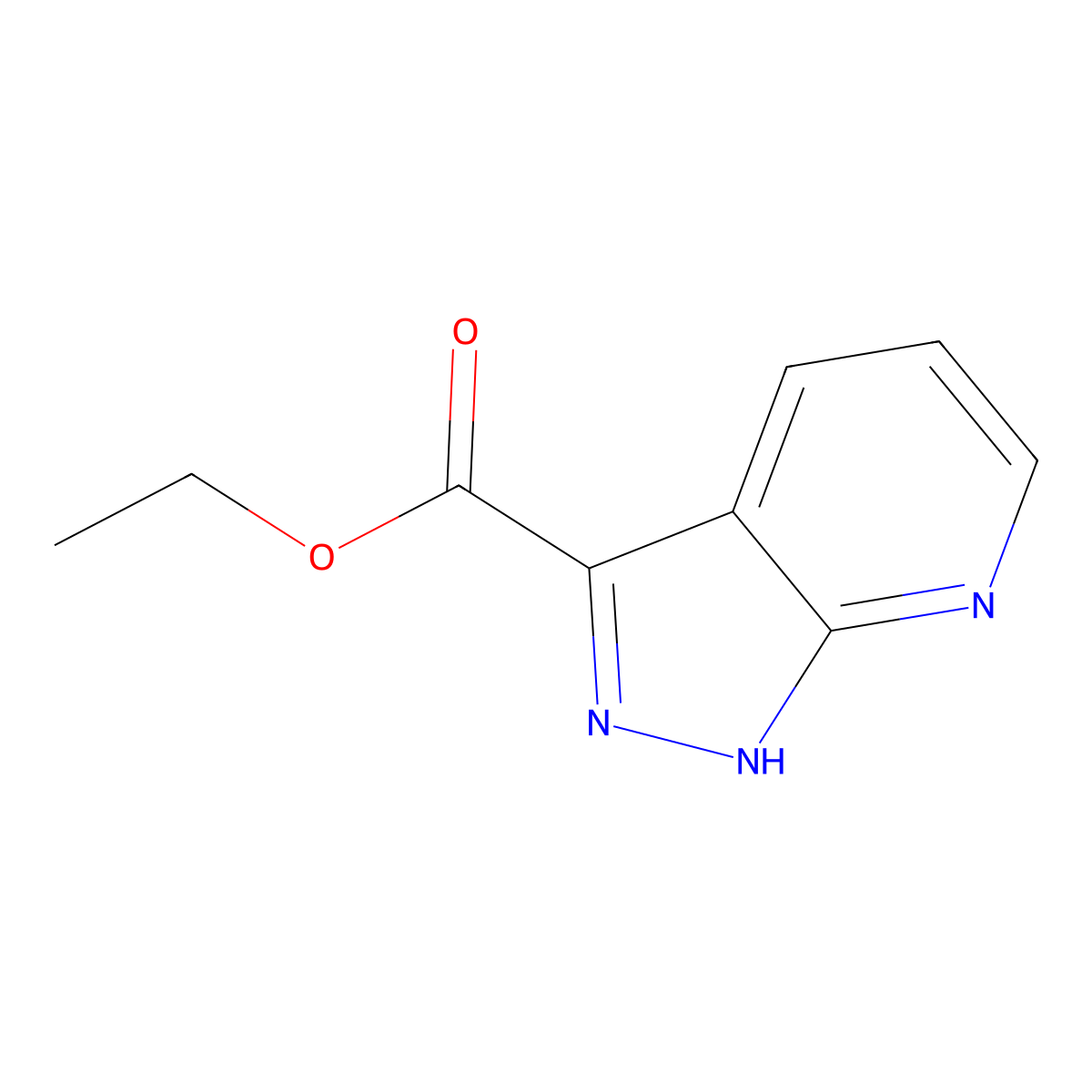 Ethyl 1H-pyrazolo[3,4-b]pyridine-3-carboxylate molecular structure, CAS 849069-32-5