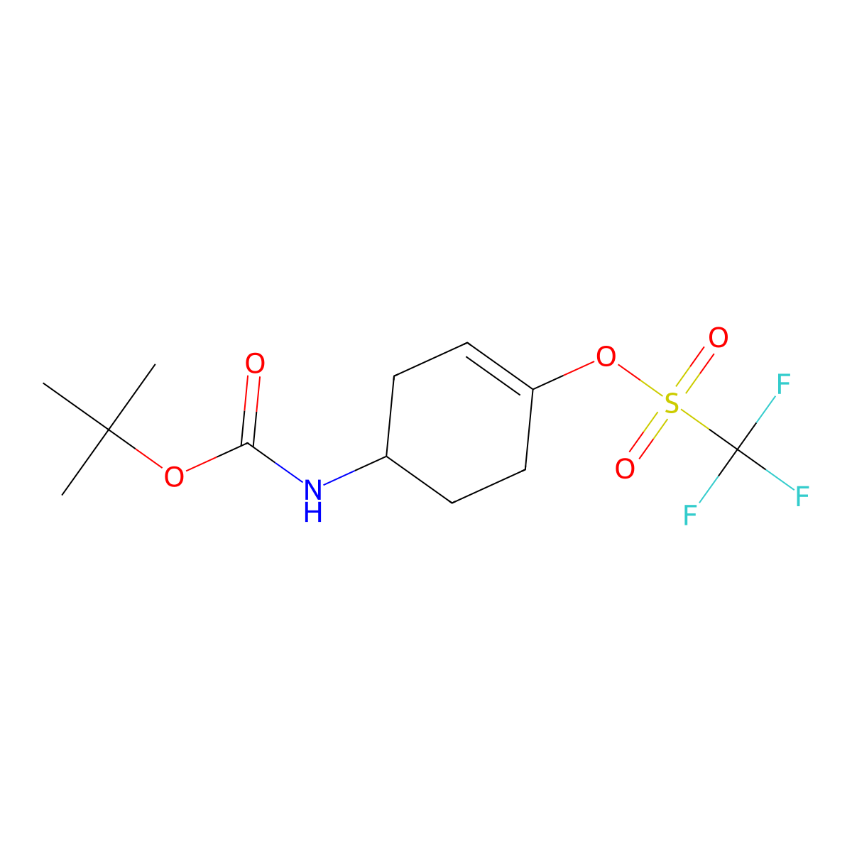 4-((tert-Butoxycarbonyl)amino)cyclohex-1-en-1-yl trifluoromethanesulfonate molecular structure, CAS 849069-49-4