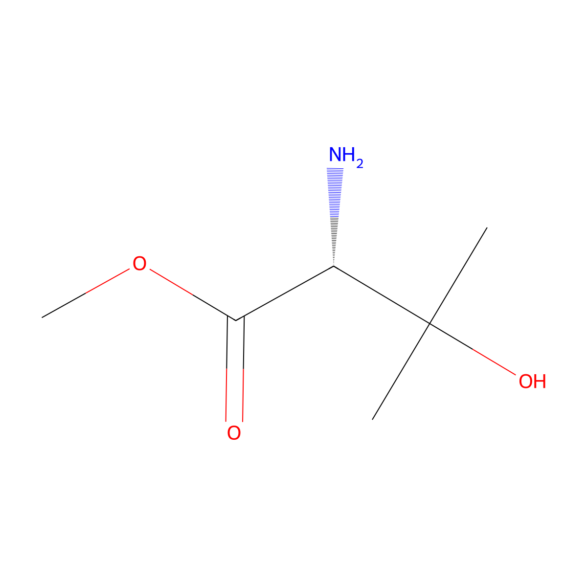 methyl (2R)-2-amino-3-hydroxy-3-methylbutanoate molecular structure, CAS 84907-85-7